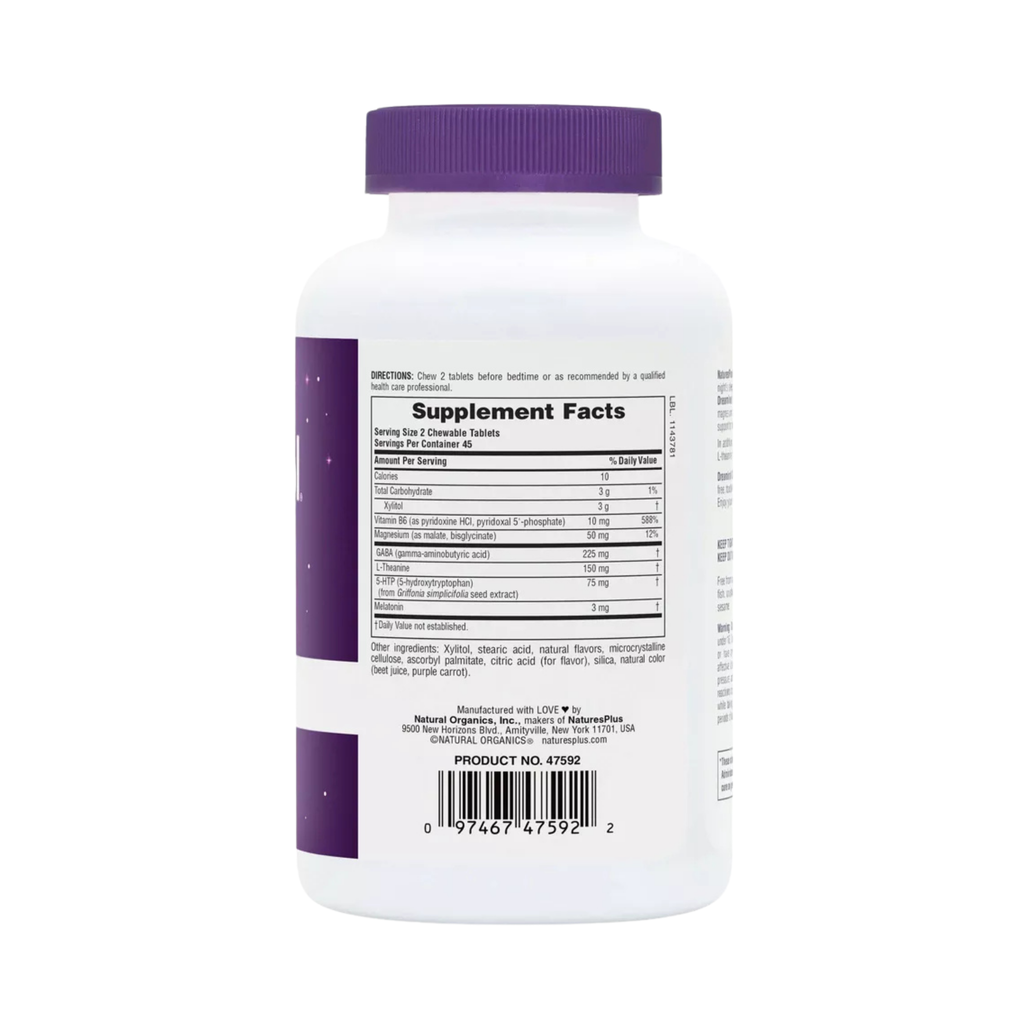NaturesPlus, Dreaminol-Sleep Chewable-Berry Flavor, 90 Chewable