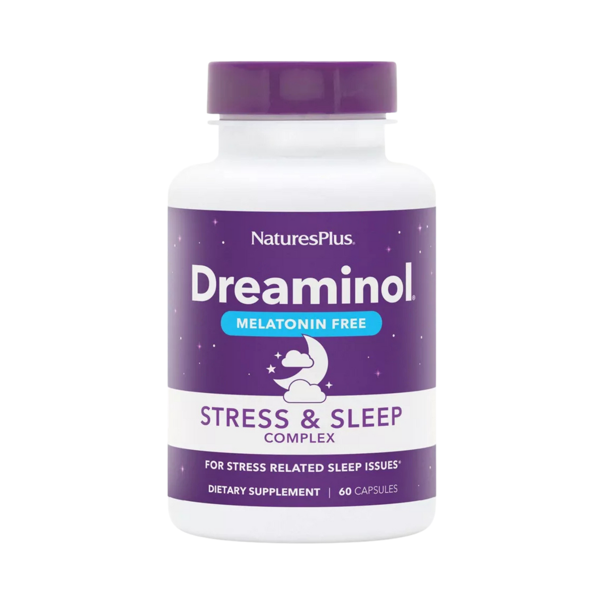 NaturesPlus, Dreaminol, Stress & Sleep Complex, Melatonin Free, 60 Capsules