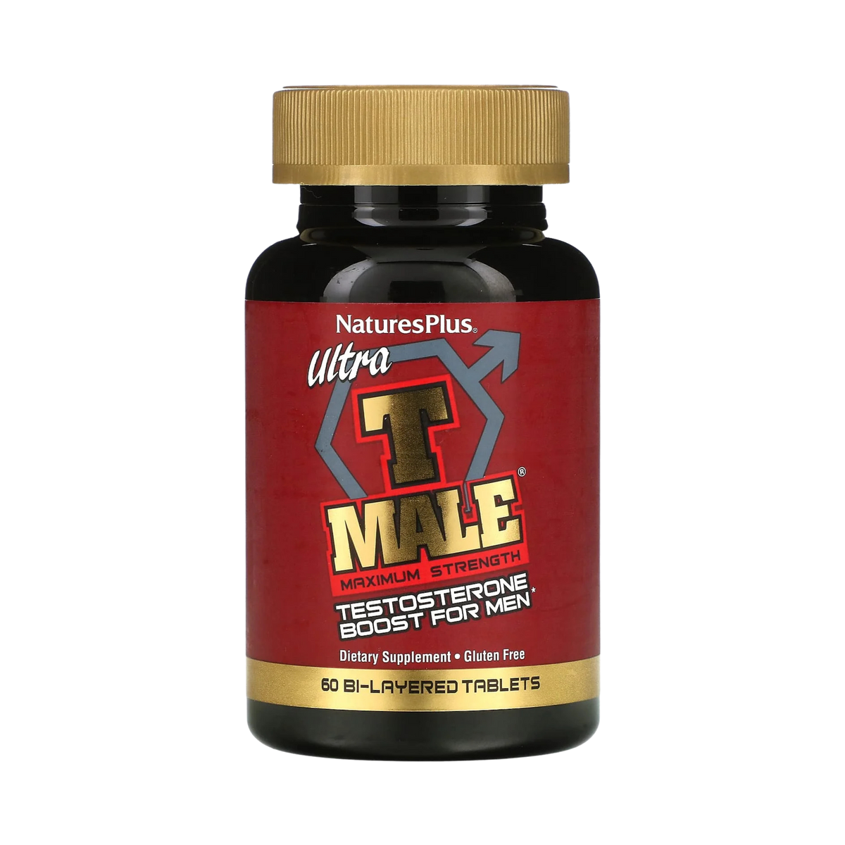 NaturesPlus, Ultra T-Male, Testosterone Boost for Men, Maximum Strength, 60 Bi-Layered Tablets
