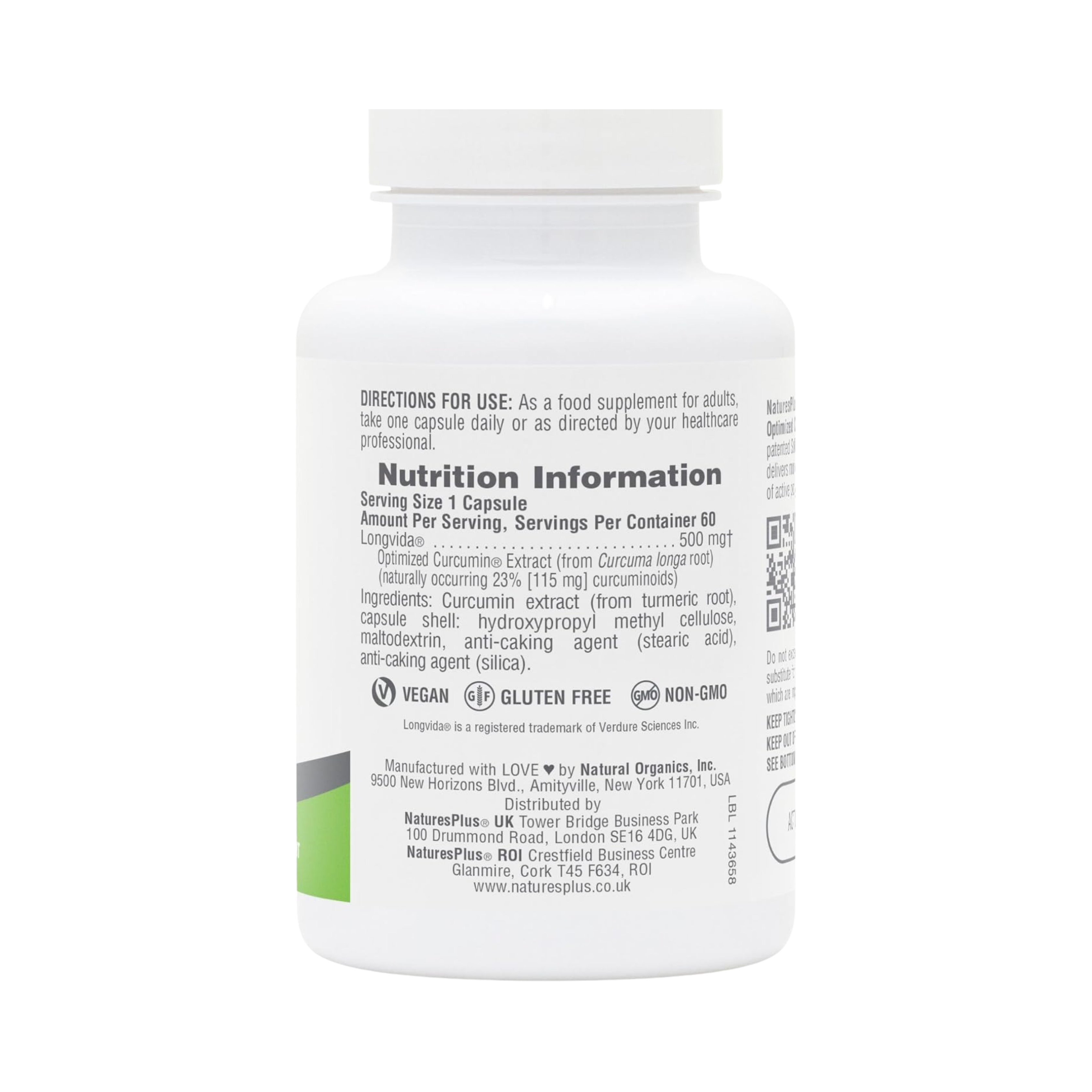 NaturesPlus, Pro Longvida, Curcumin, 500 Mg, 60 Capsules
