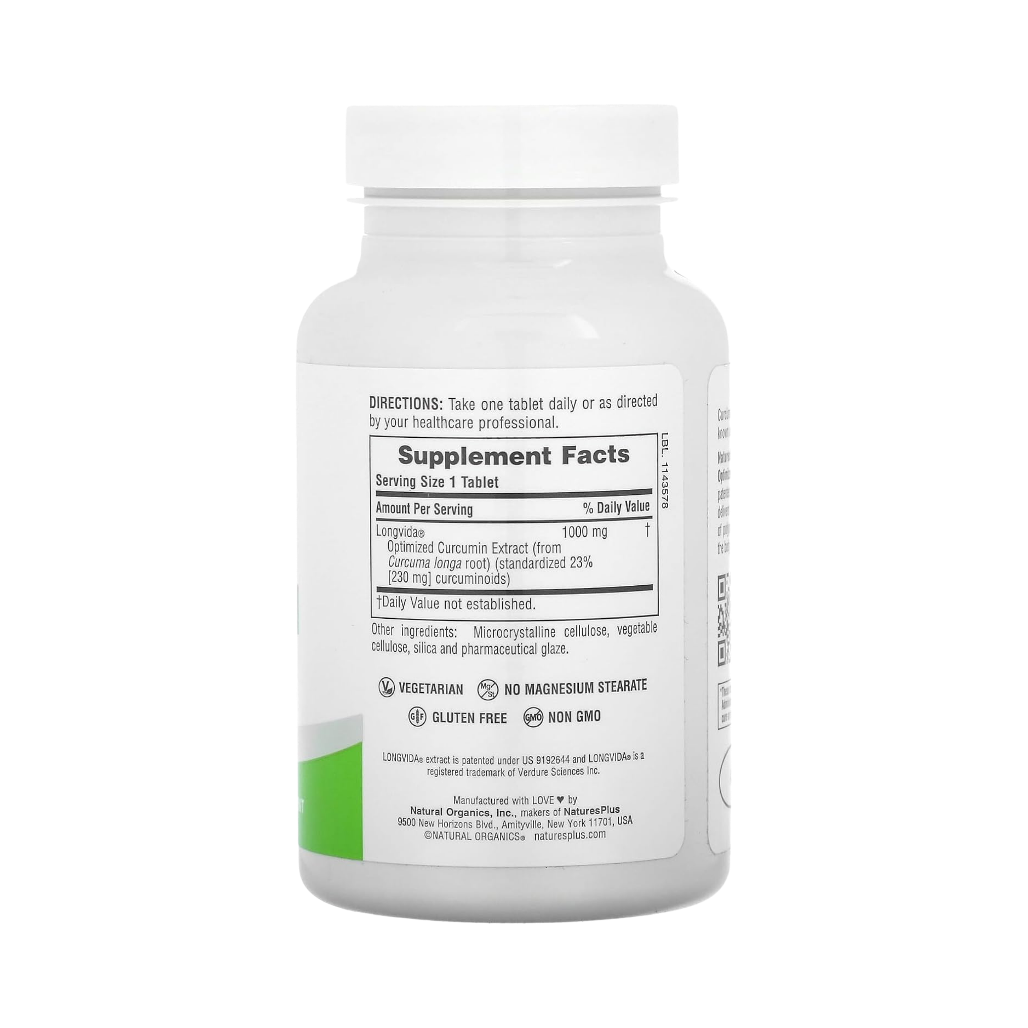 NaturesPlus, Pro Longvida Curcumin 1000, 1,000 Mg, 60 Tablets