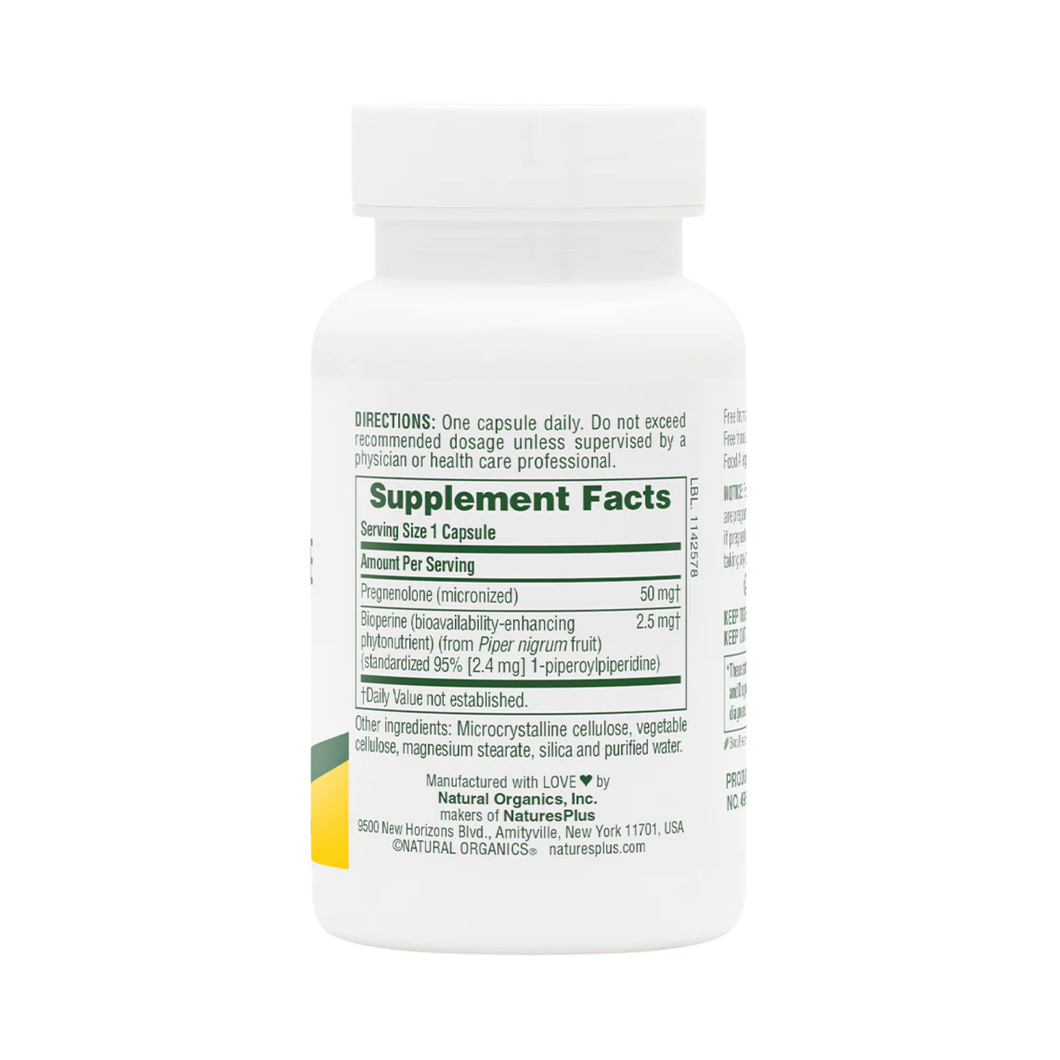 NaturesPlus, Ultra Pregnenolone with Bioperine, 60 Capsules