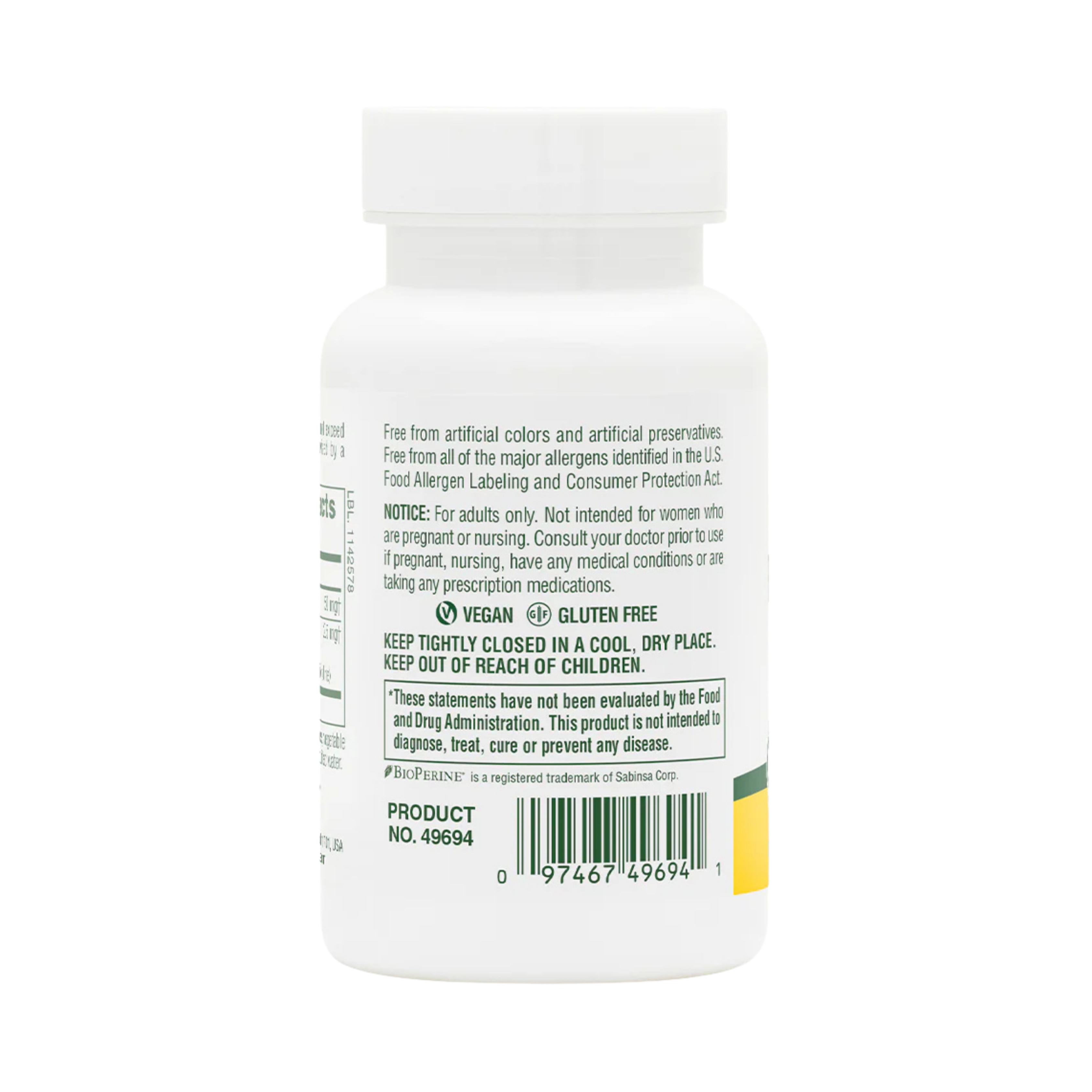 NaturesPlus, Ultra Pregnenolone with Bioperine, 60 Capsules