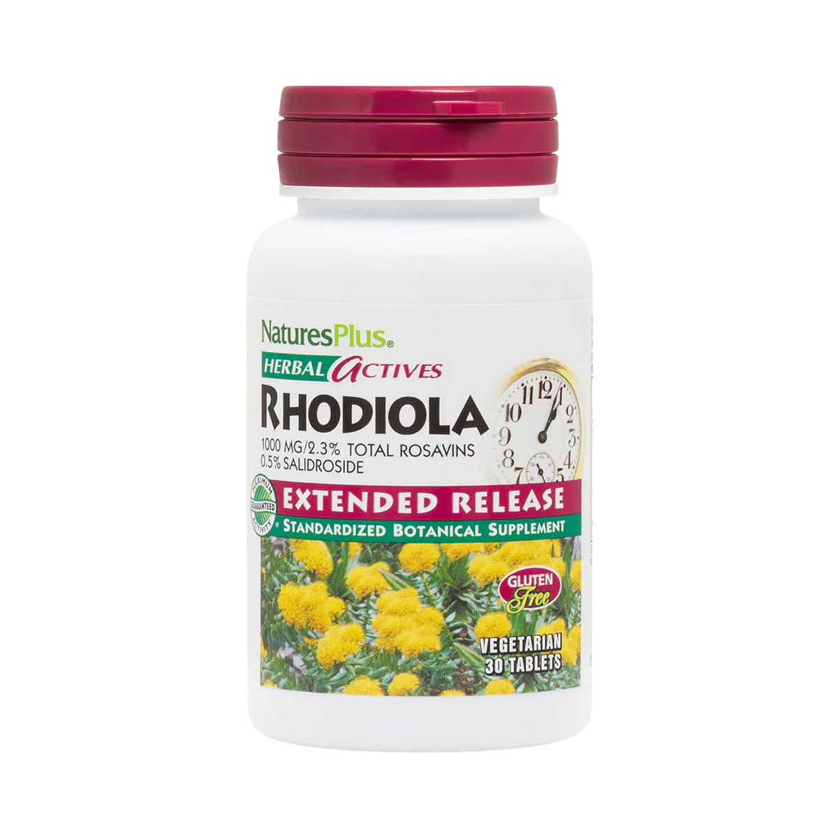 NaturesPlus, Herbal Actives, Rhodiola, Extended Release, 1,000 Mg, 30 Vegetarian Tablets