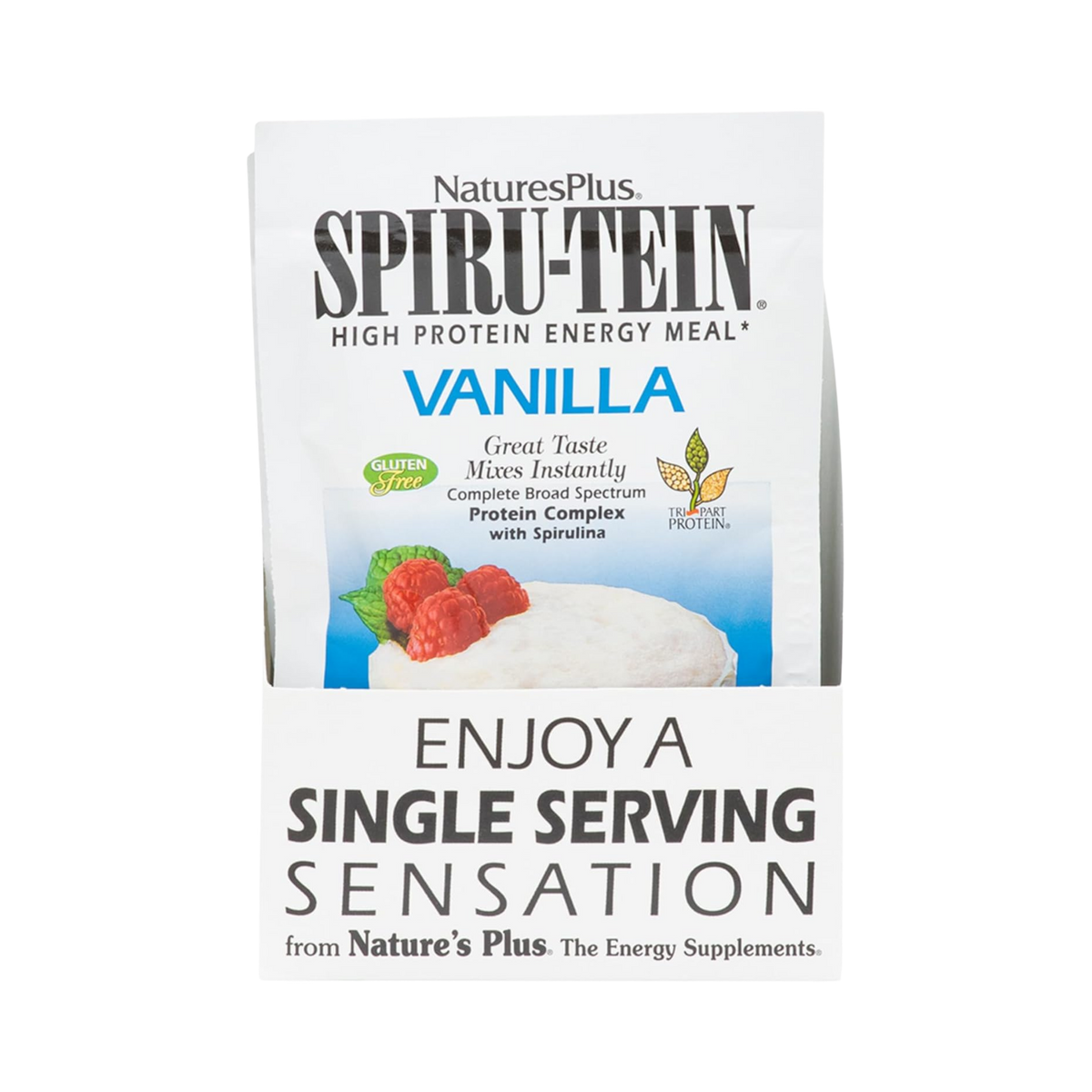 NaturesPlus, Spiru-Tein, High Protein Energy Meal, Vanilla, 8 Packets, 1.2 Oz