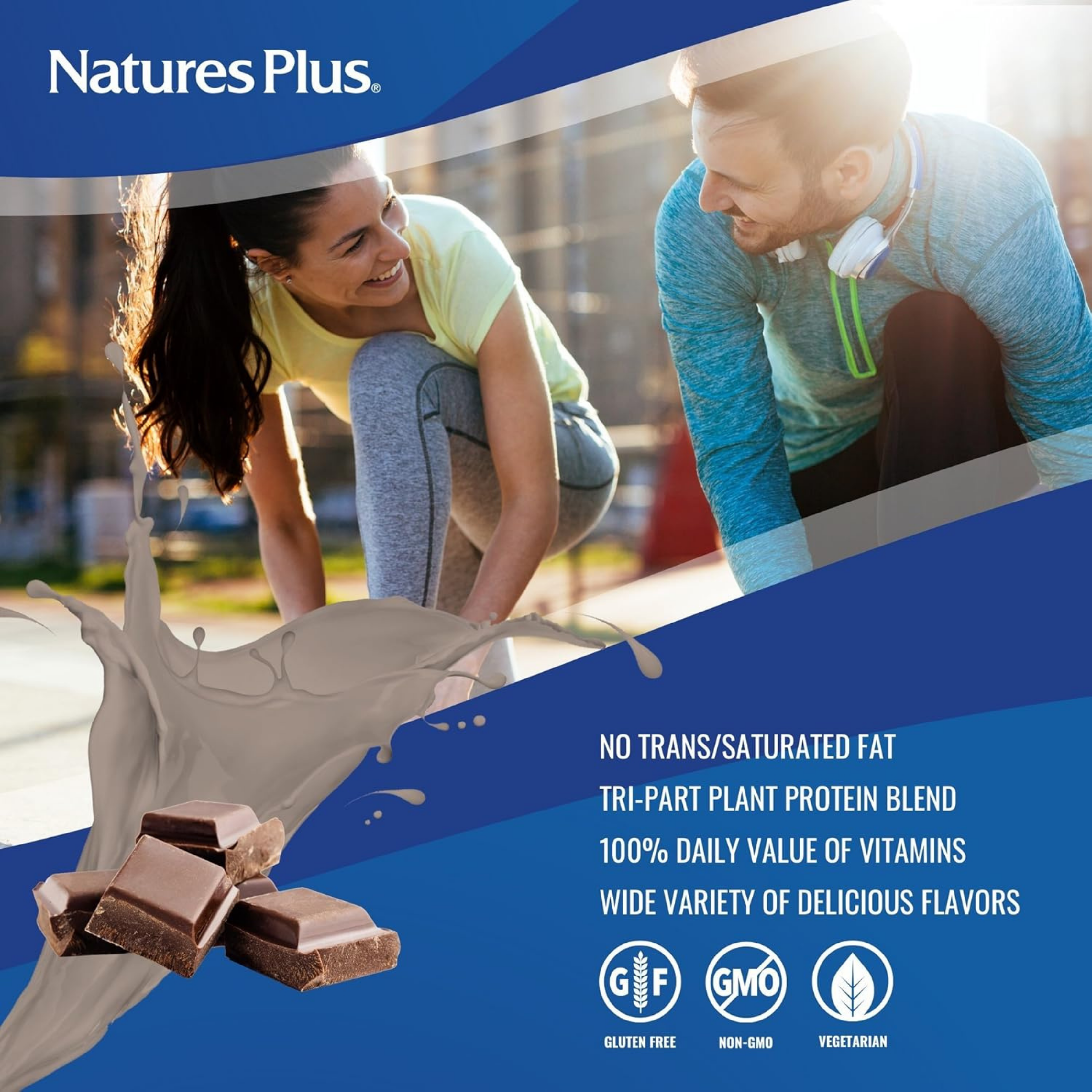 NaturesPlus, SPIRU-TEIN, Chocolate, 8 Total Packets