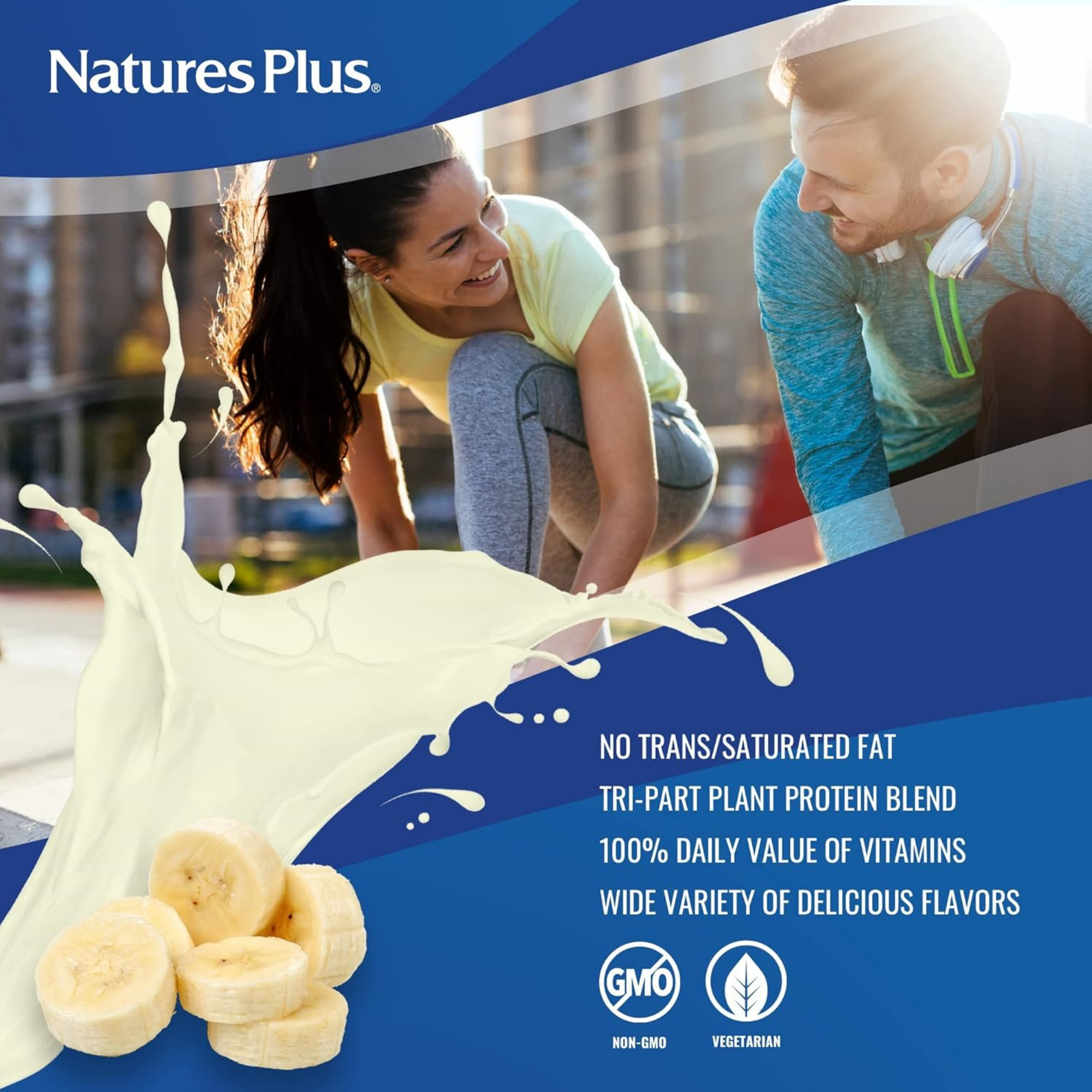 NaturesPlus, SPIRU-TEIN, Banana, 8 Total Packets