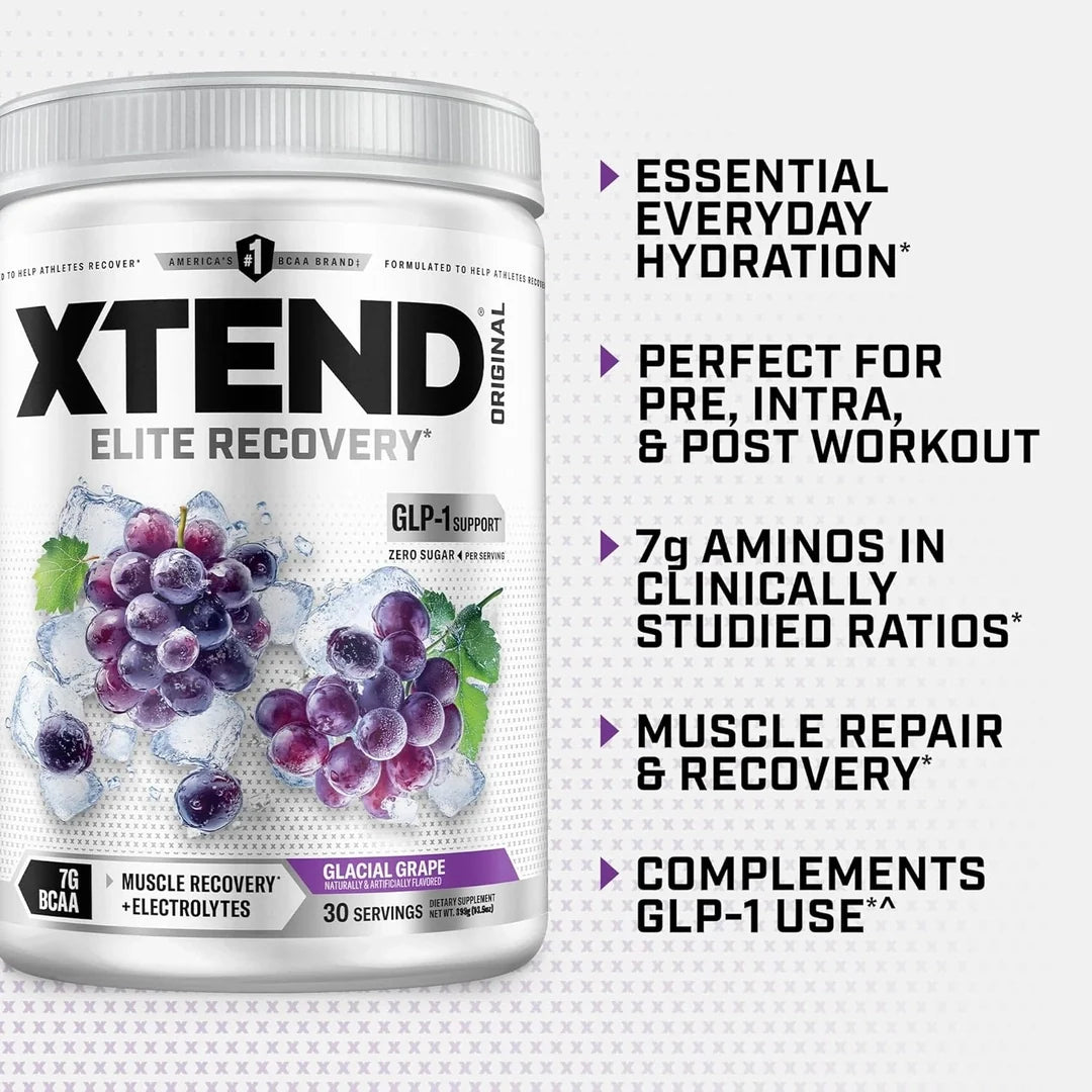 XTEND, 7G BCAA, Glacial Grape, 13.8 oz (390 g)