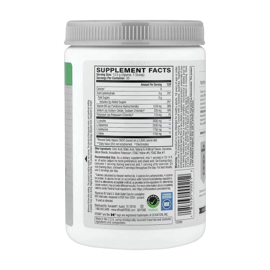 XTEND, 7G BCAA, Lemon-Lime Squeeze, 14.3 oz (405 g)