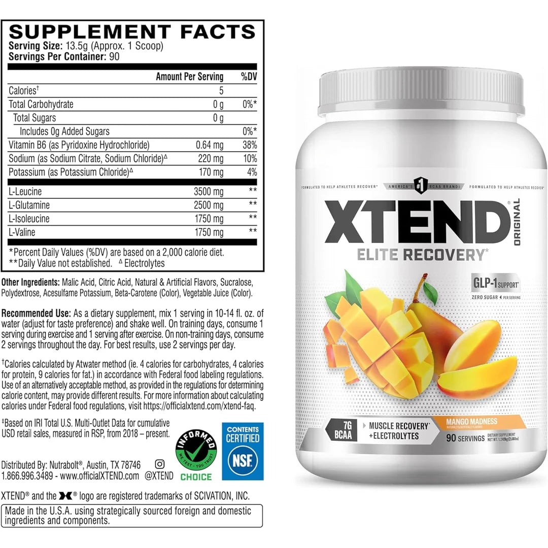 XTEND, 7G BCAA, Mango Madness, 2.68 lb (1.215 kg)