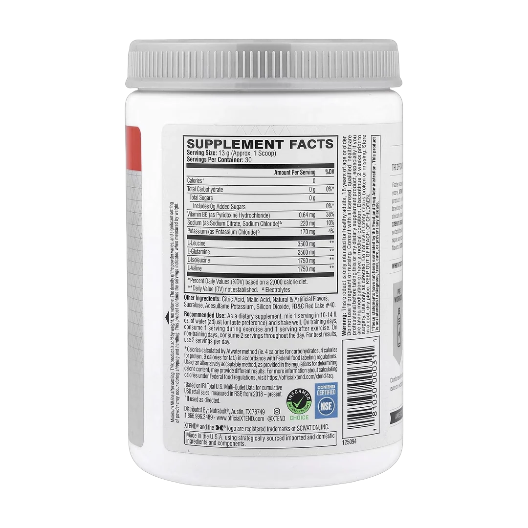 XTEND, 7G BCAA, Strawberry Kiwi Splash, 13.8 oz (390 g)