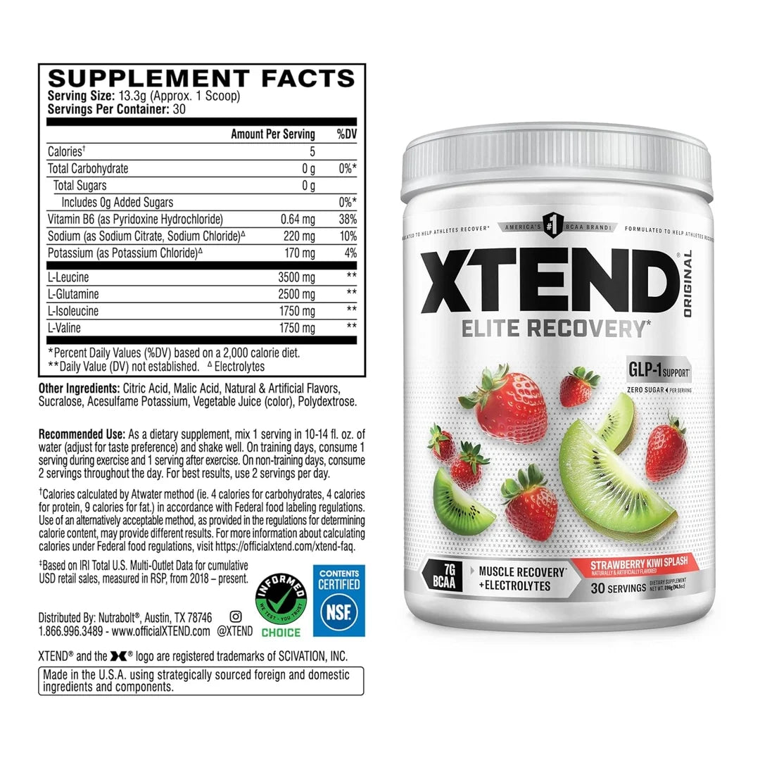 XTEND, 7G BCAA, Strawberry Kiwi Splash, 13.8 oz (390 g)