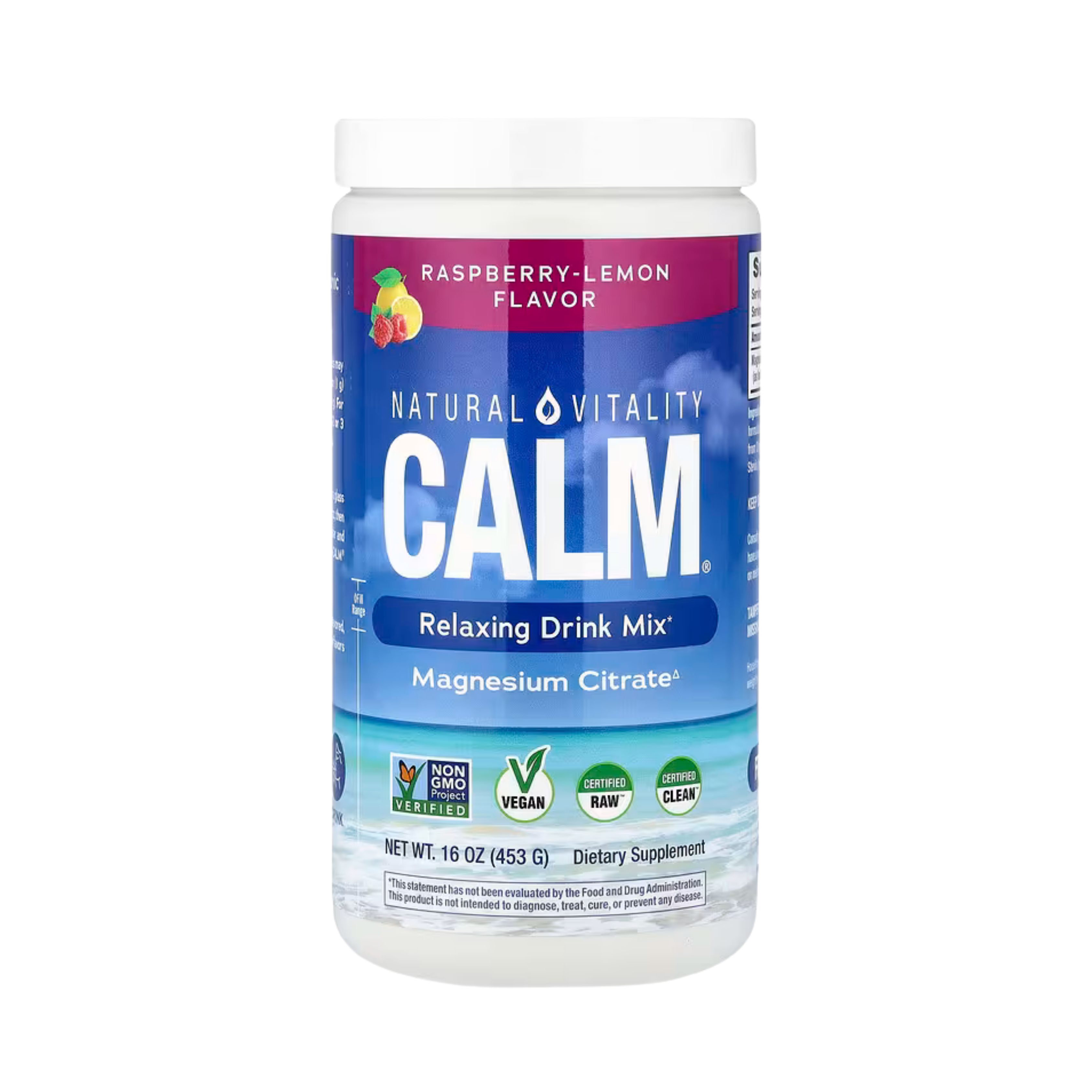 Natural Vitality, CALM, Relaxing Drink Mix, Raspberry-Lemon, 16 oz, 453 g