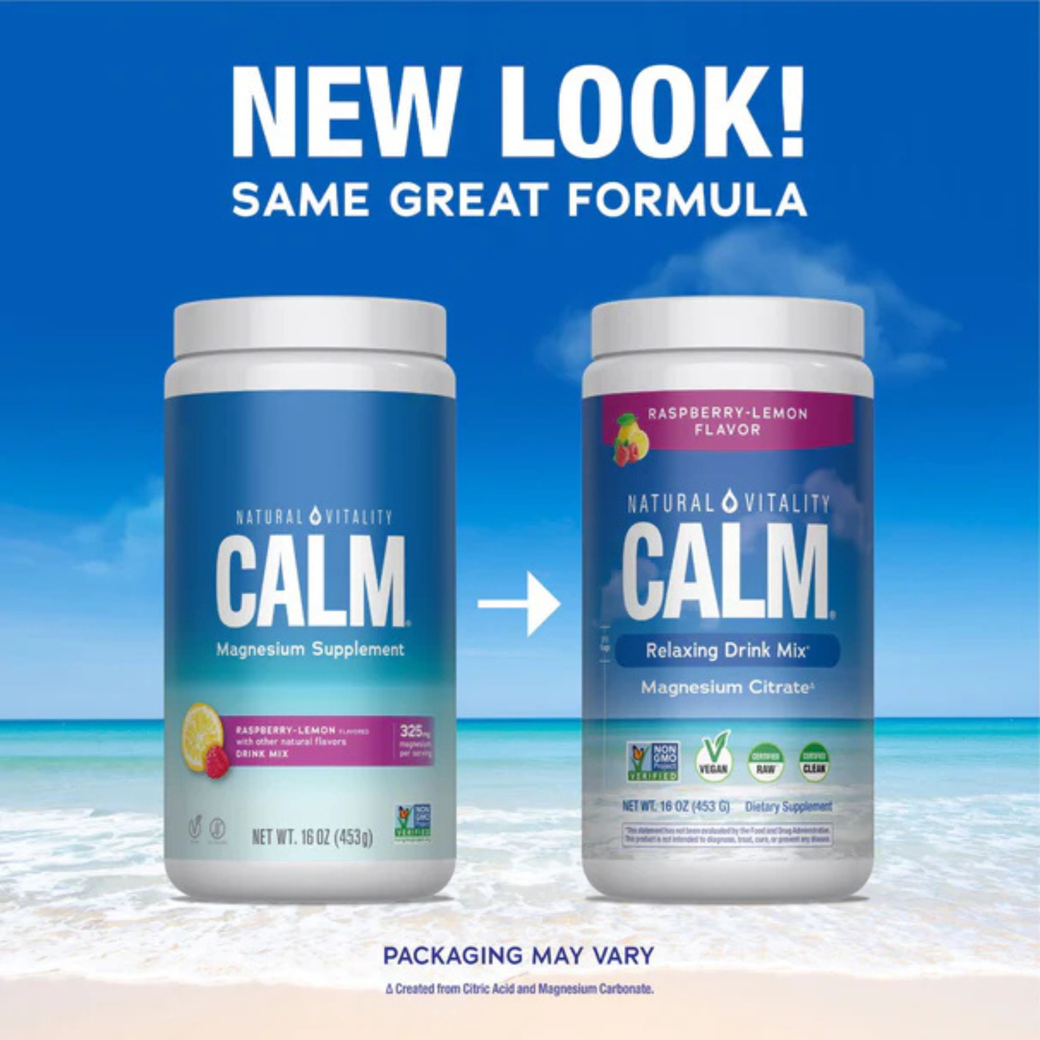 Natural Vitality, CALM, Relaxing Drink Mix, Raspberry-Lemon, 16 oz, 453 g