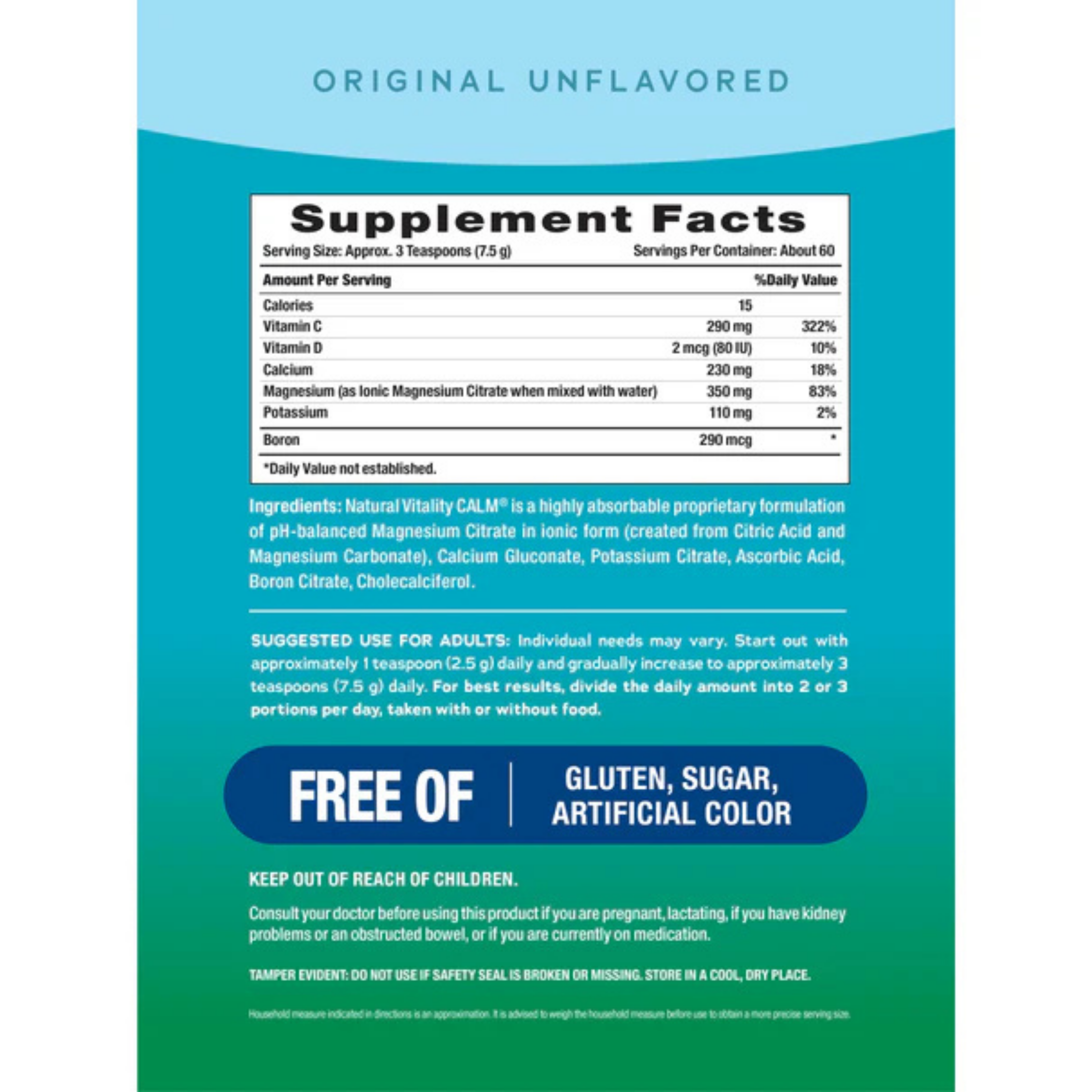 Natural Vitality, CALM Plus Calcium, Magnesium-Calcium Drink Mix, Original Unflavored, 16 oz, 453 g