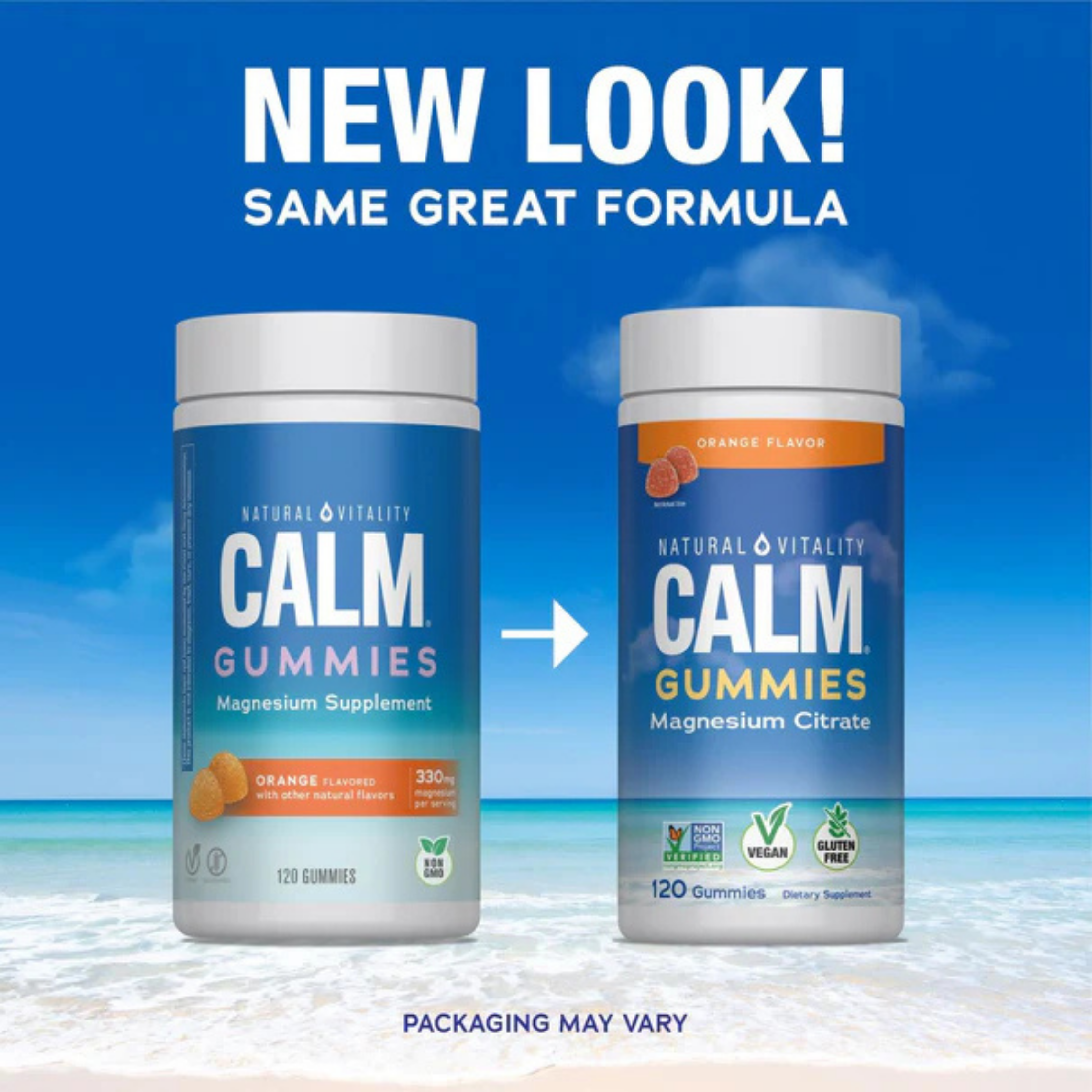 Natural Vitality, CALM, Magnesium Citrate, Orange, 120 Gummies