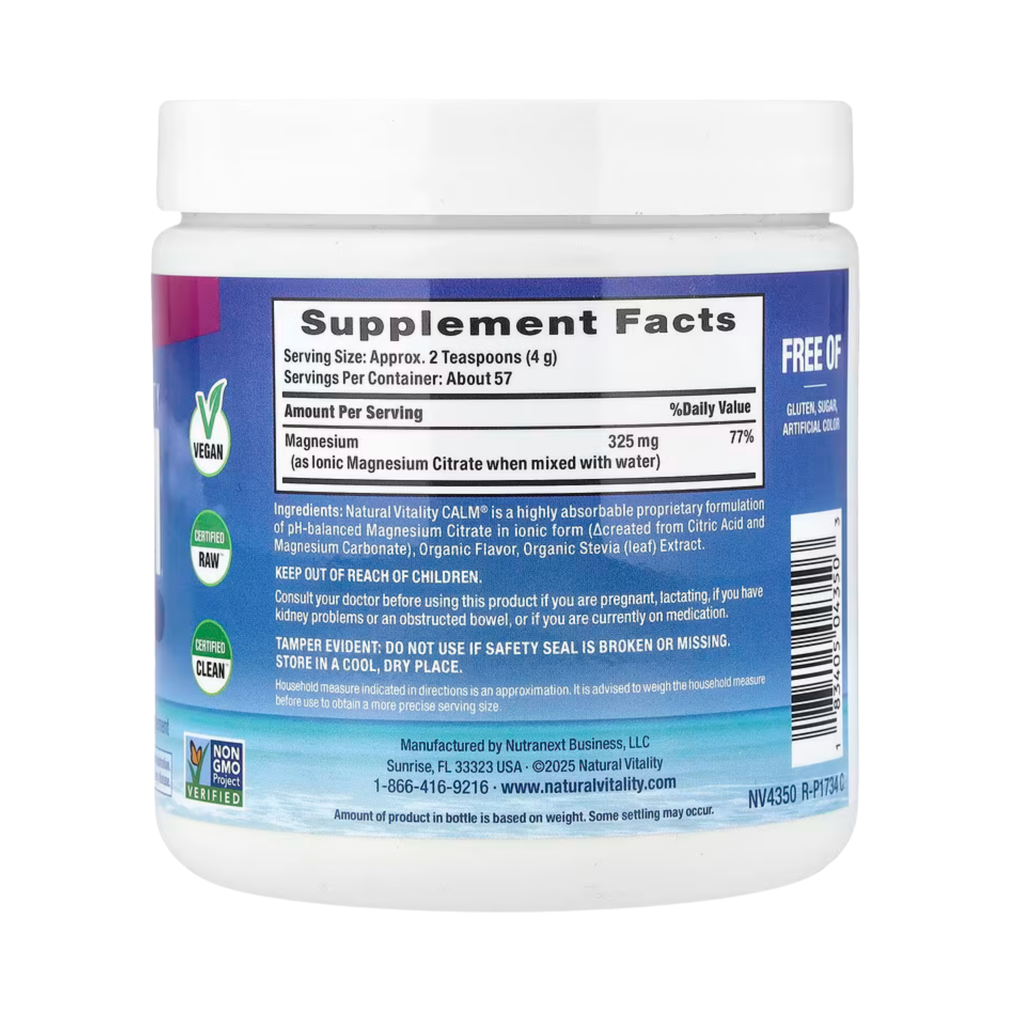 Natural Vitality, CALM, Relaxing Drink Mix, Raspberry-Lemon, 8 oz, 227 g