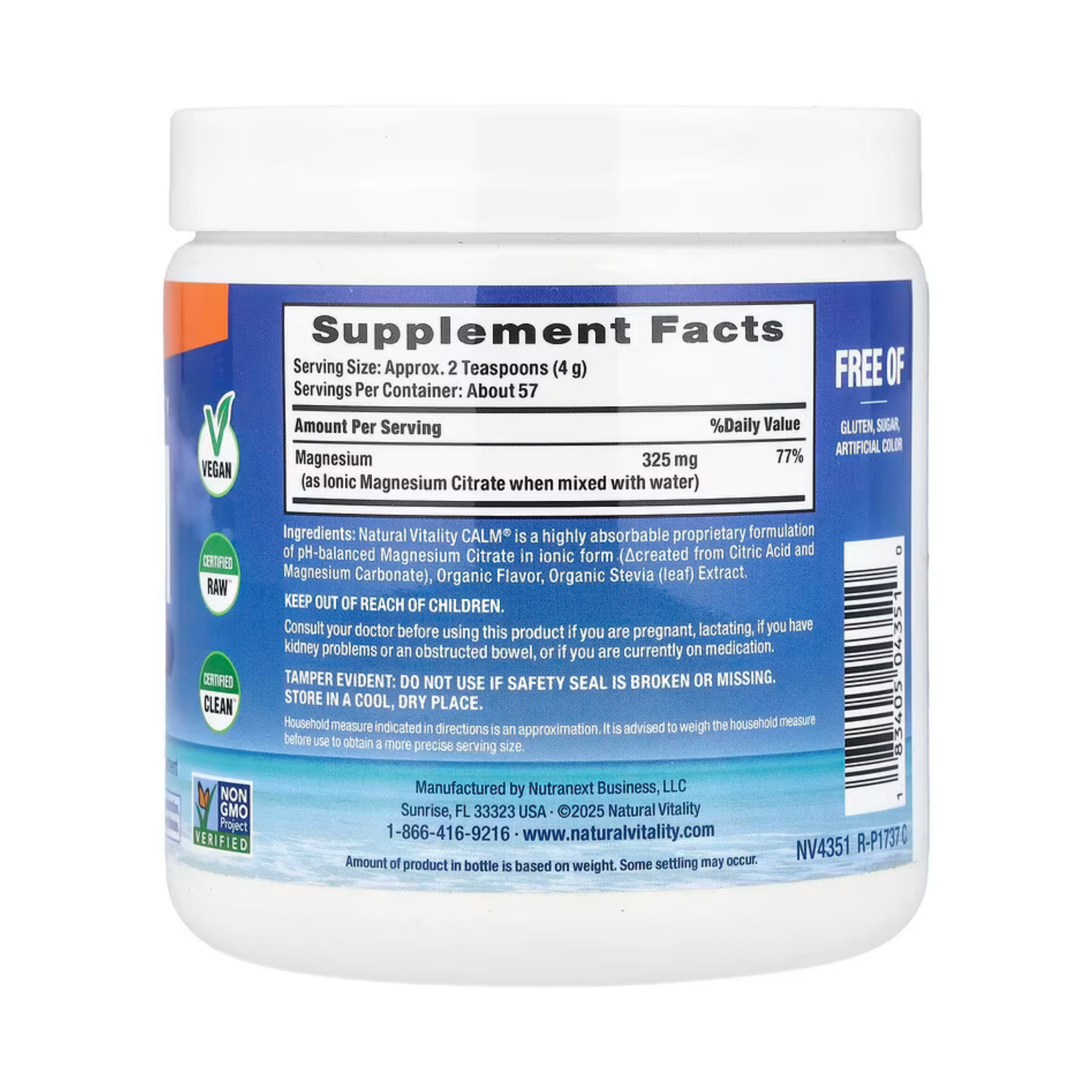 Natural Vitality, CALM, Relaxing Drink Mix, Orange, 8 oz, 227 g