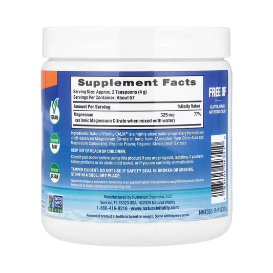 Natural Vitality, CALM, Relaxing Drink Mix, Orange, 8 oz, 227 g