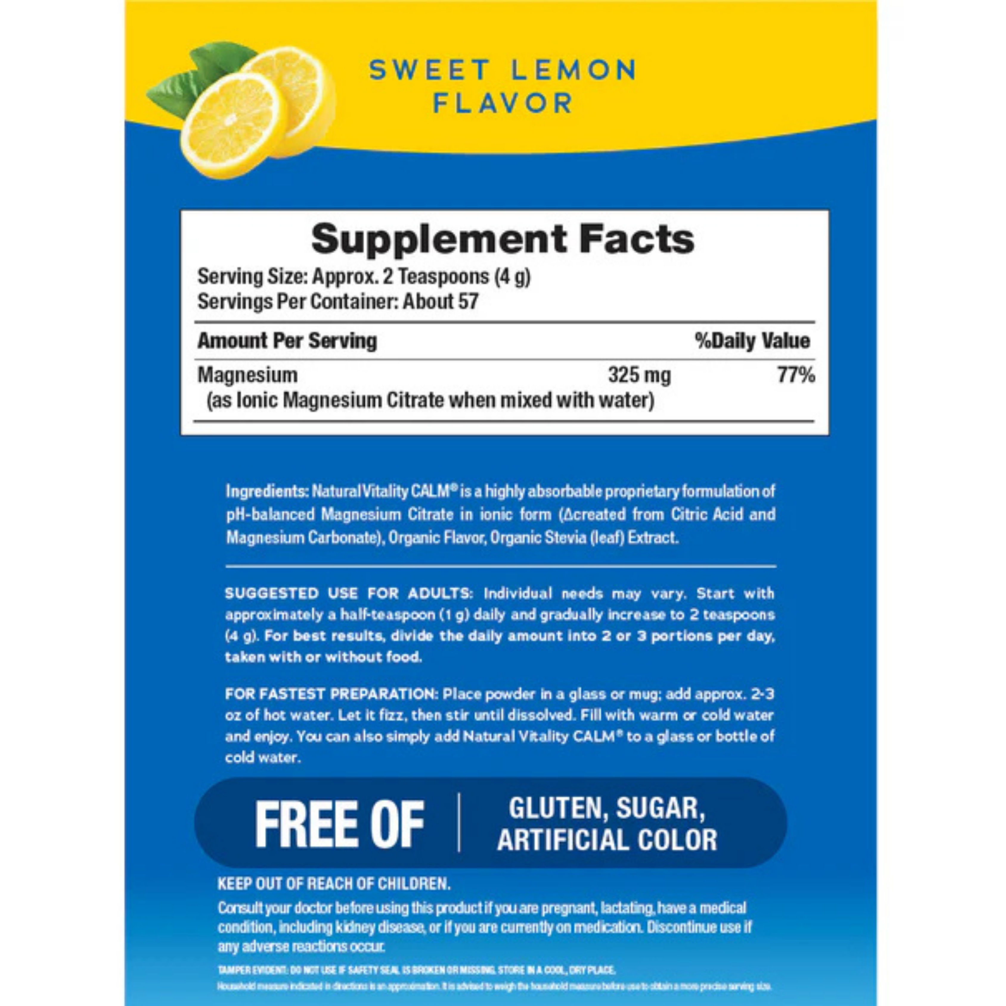 Natural Vitality, CALM, Relaxing Drink Mix, Sweet Lemon, 8 oz, 227 g