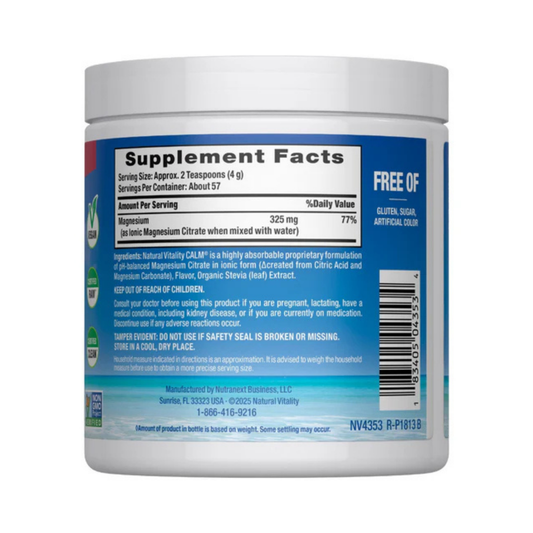 Natural Vitality, CALM, Magnesium Citrate + Glycinate Relaxing Drink Mix, Cherry, 8 oz, 227 g