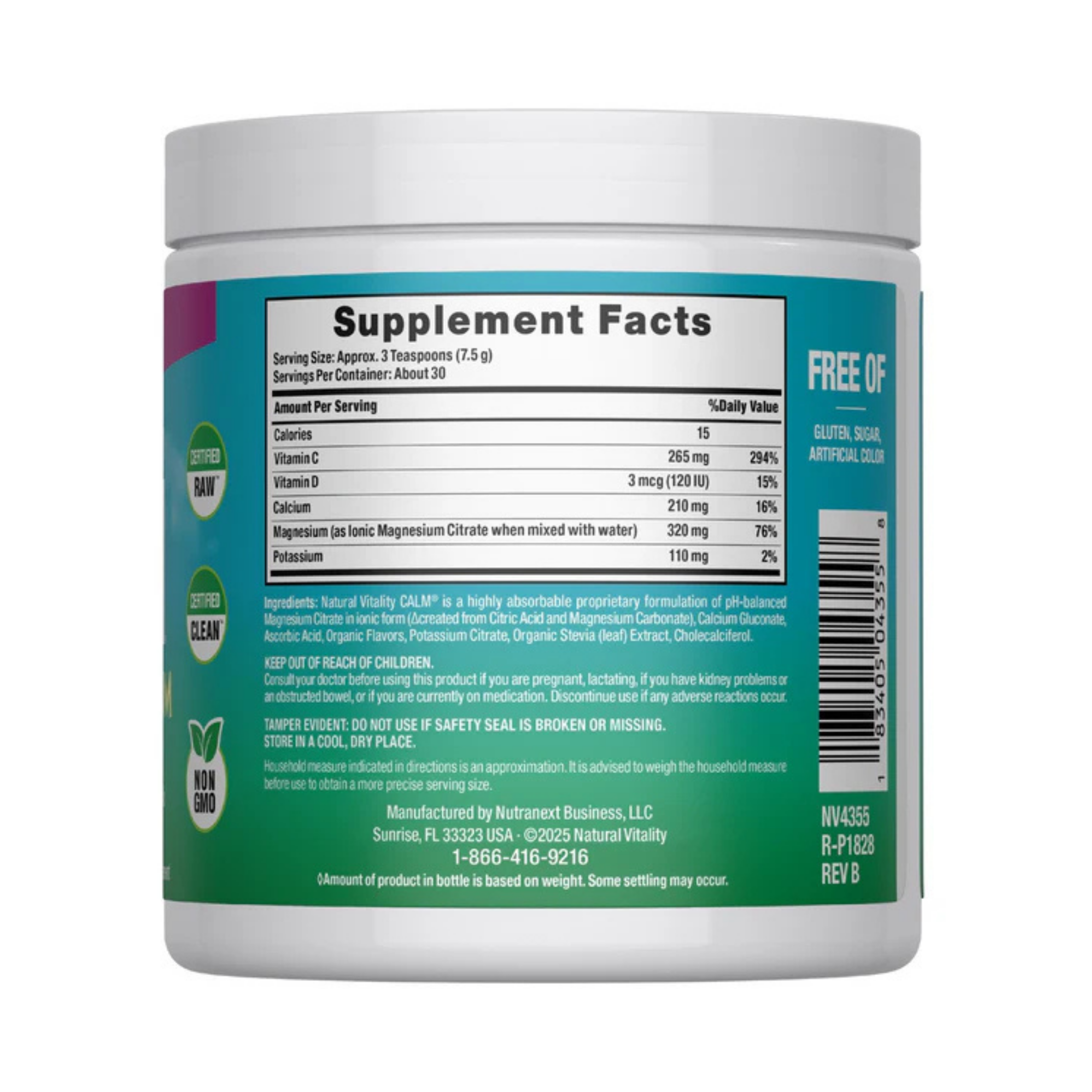 Natural Vitality, CALM, Plus Calcium, Raspberry-Lemon, 8 oz, 227 g