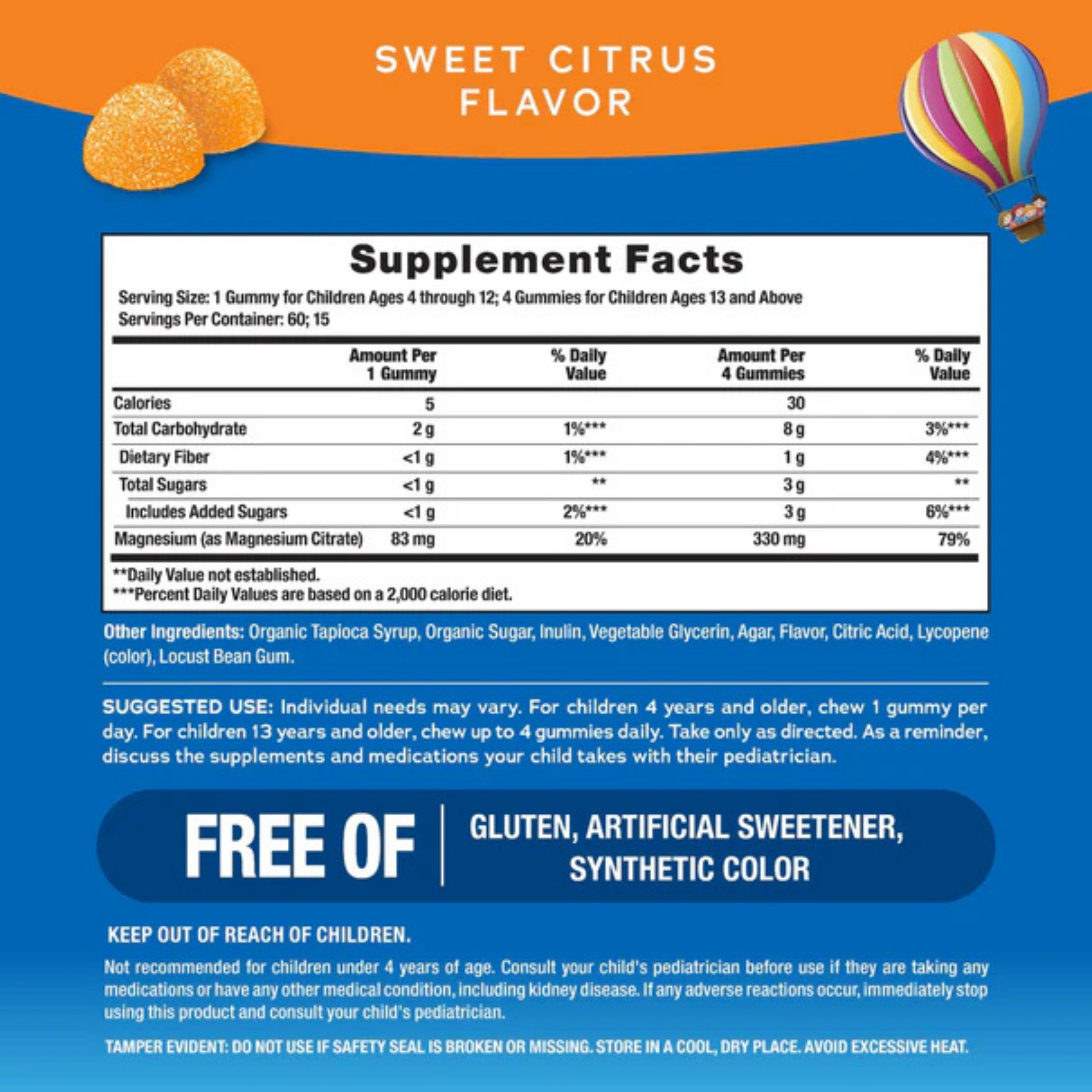 Natural Vitality, CALM Kids, Magnesium Citrate, Sweet Citrus, 60 Gummies