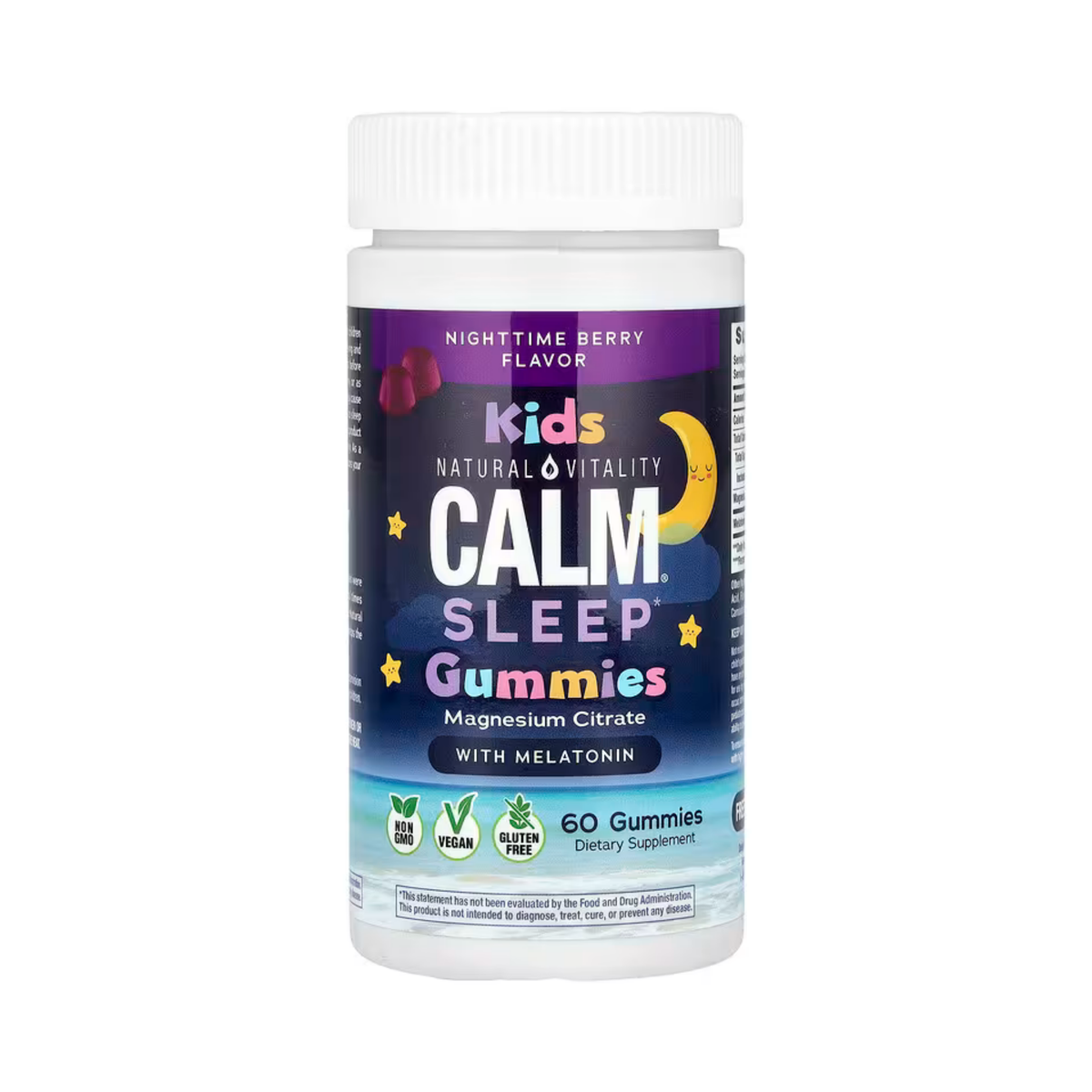 Natural Vitality, CALM, Kids Sleep Gummies With Melatonin, Nighttime Berry, 60 Gummies