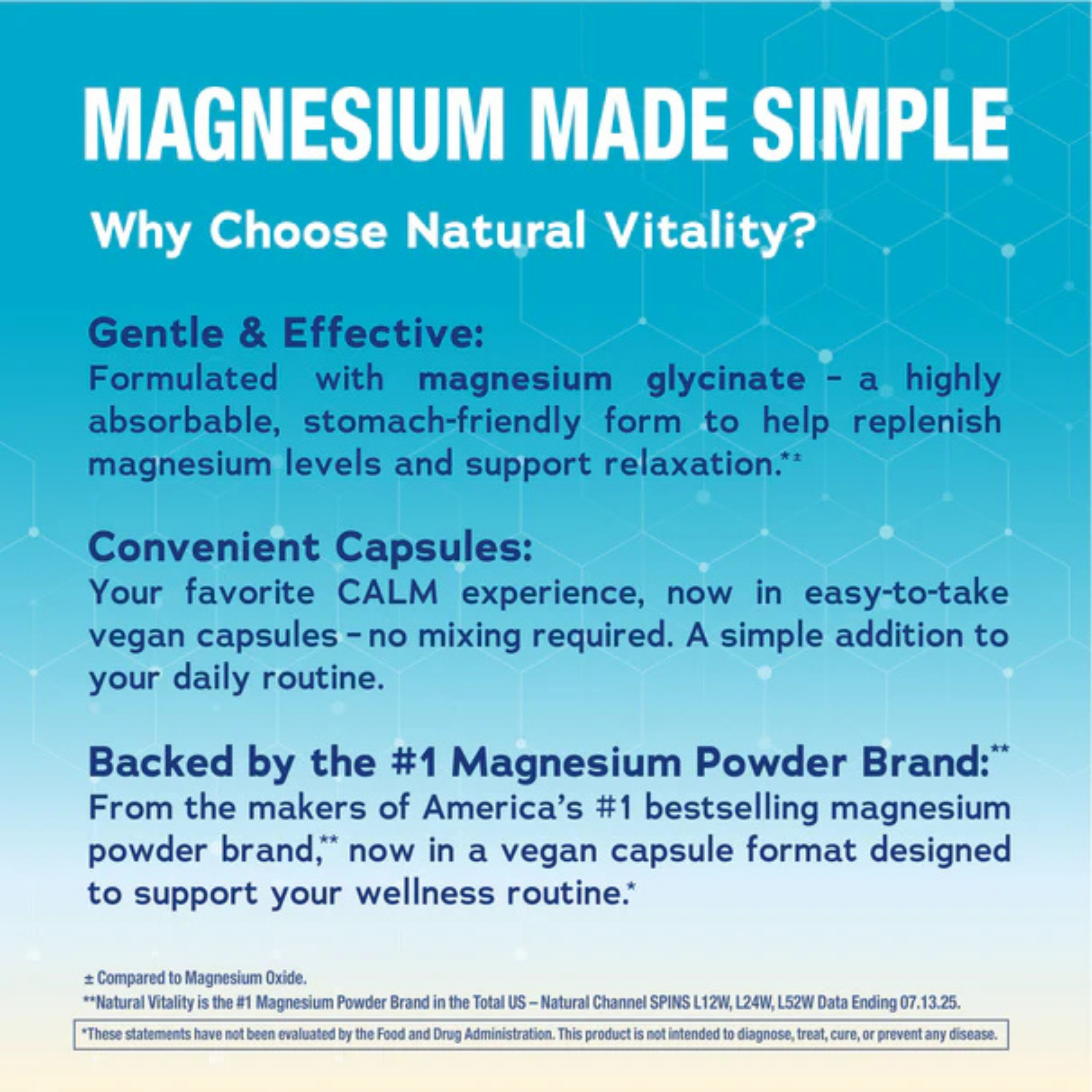 Natural Vitality, CALM, Magnesium Glycinate, 325 mg, 120 Vegan Capsules