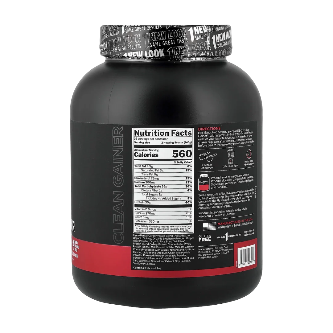 Rule One Proteins, Clean Gainer™, Chocolate Peanut Butter, 4.8 lb (2.18 kg)