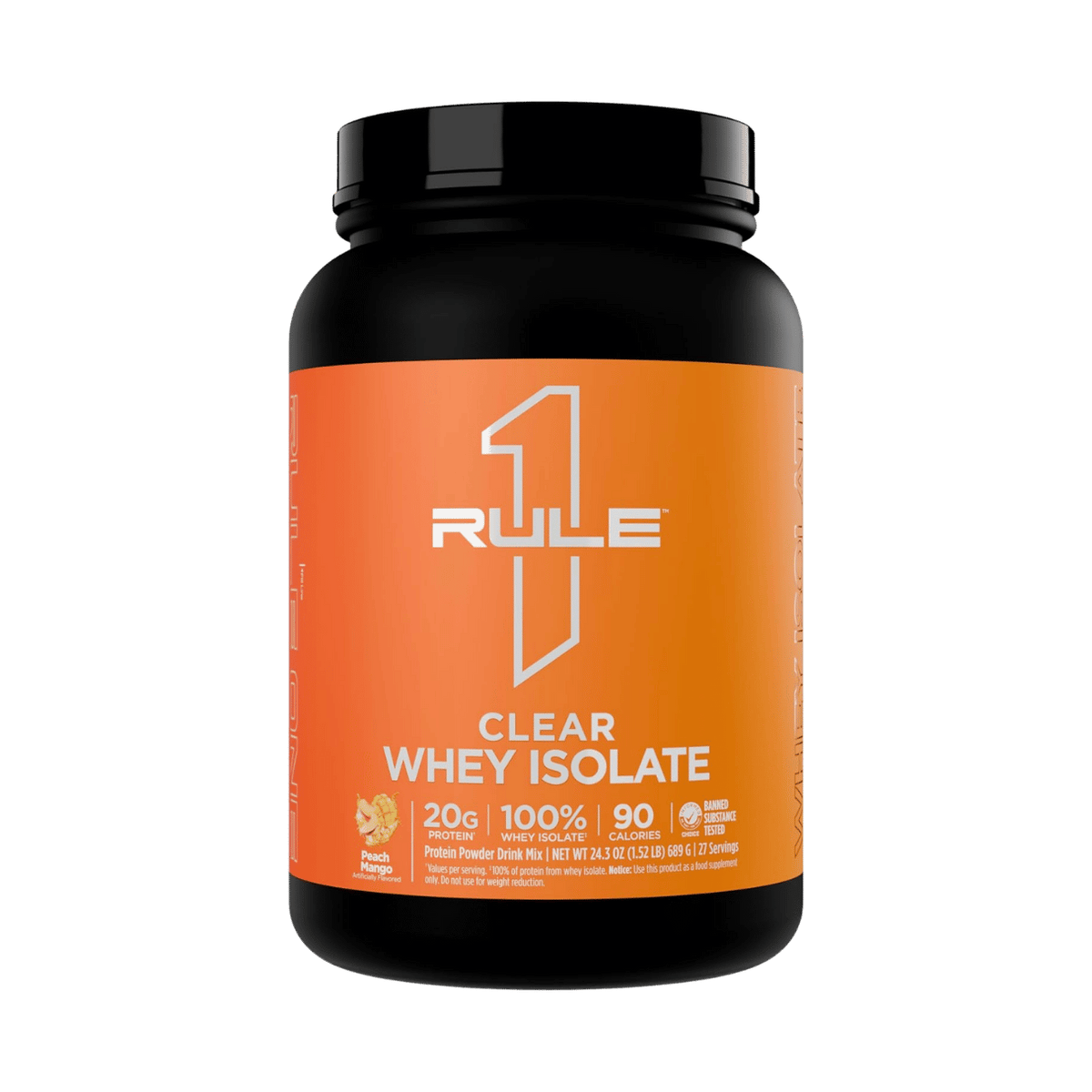Rule One Proteins, Clear Whey Isolate, Peach Mango, 1.52 lb (689 g)