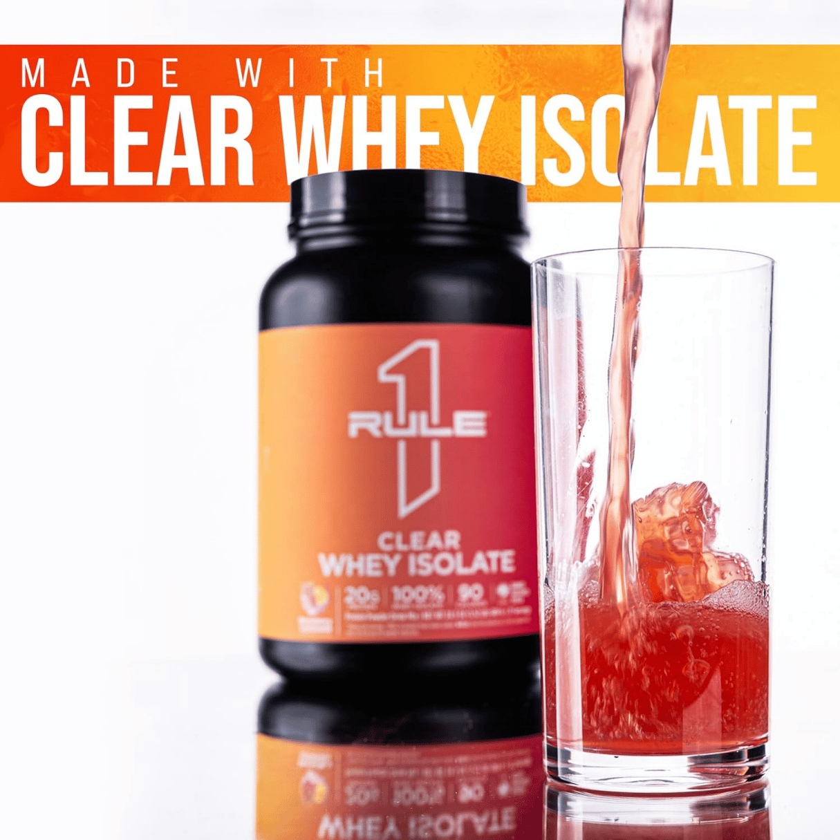 Rule One Proteins, Clear Whey Isolate, Peach Mango, 1.52 lb (689 g)