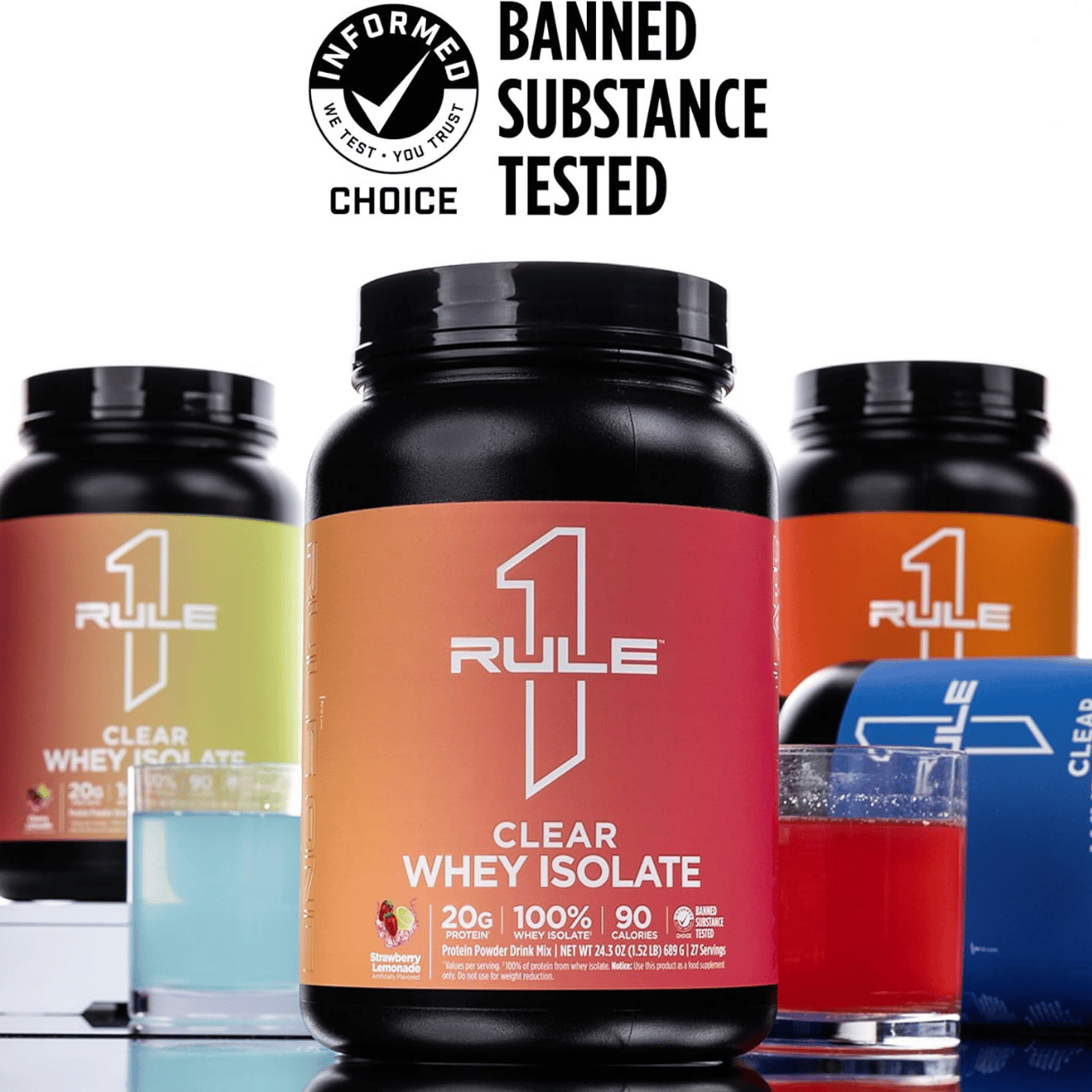 Rule One Proteins, Clear Whey Isolate, Peach Mango, 1.52 lb (689 g)