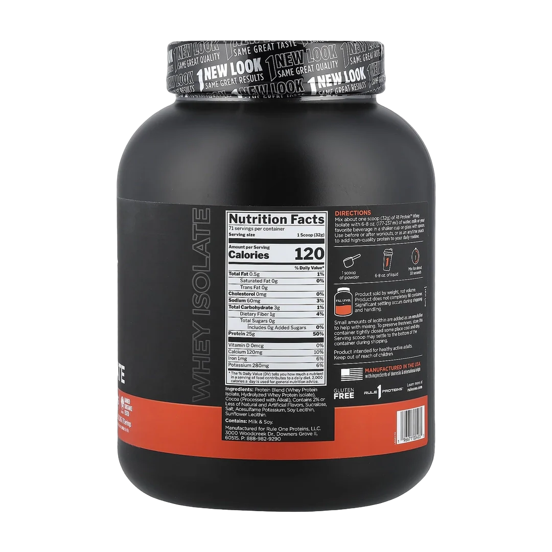 Rule One Proteins, R1 Protein™ Whey Isolate, Chocolate Fudge, 5.01 lb (2.27 kg)