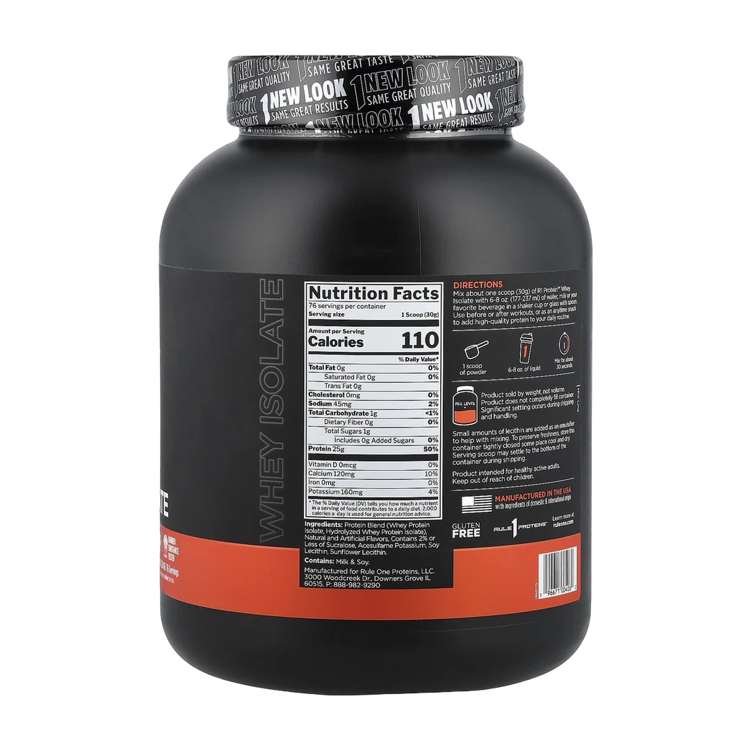 Rule One Proteins, R1 Protein™ Whey Isolate, Vanilla Creme, 5.03 lb (2.28 kg)
