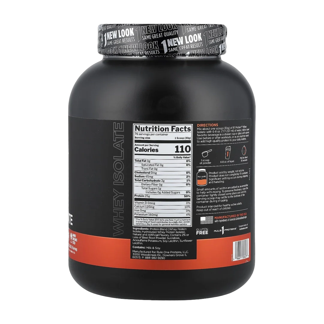 Rule One Proteins, R1 Protein™ Whey Isolate, Strawberries & Creme, 5.03 lbs (2.28 kg)