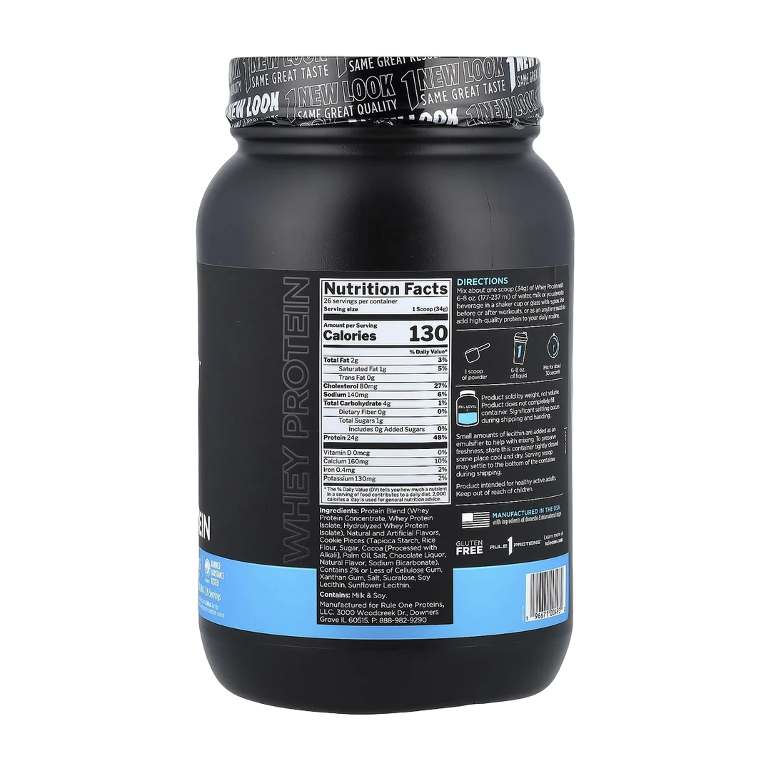 Rule One Proteins, Whey Protein, Cookies & Creme, 1.95 lbs (884 g)