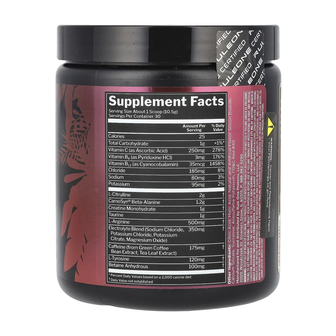 Rule One Proteins, Roar, Ferocious Pre-Workout, Fruit Punch, 11.11 oz (315 g)