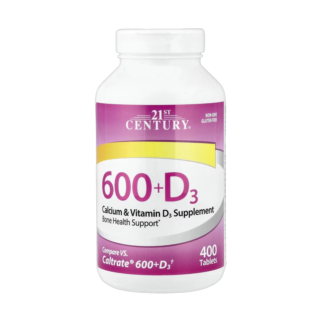 21st Century, 600+D3, Calcium & Vitamin D3 Supplement, 400 Tablets