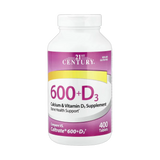 21st Century, 600+D3, Calcium & Vitamin D3 Supplement, 400 Tablets