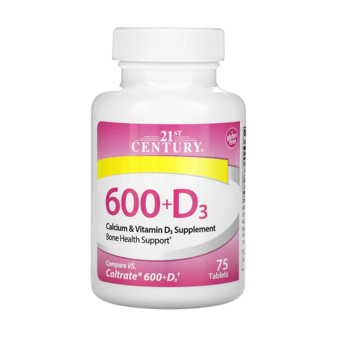 21st Century, 600+D3, Calcium & Vitamin D3 Supplement, 75 Tablets
