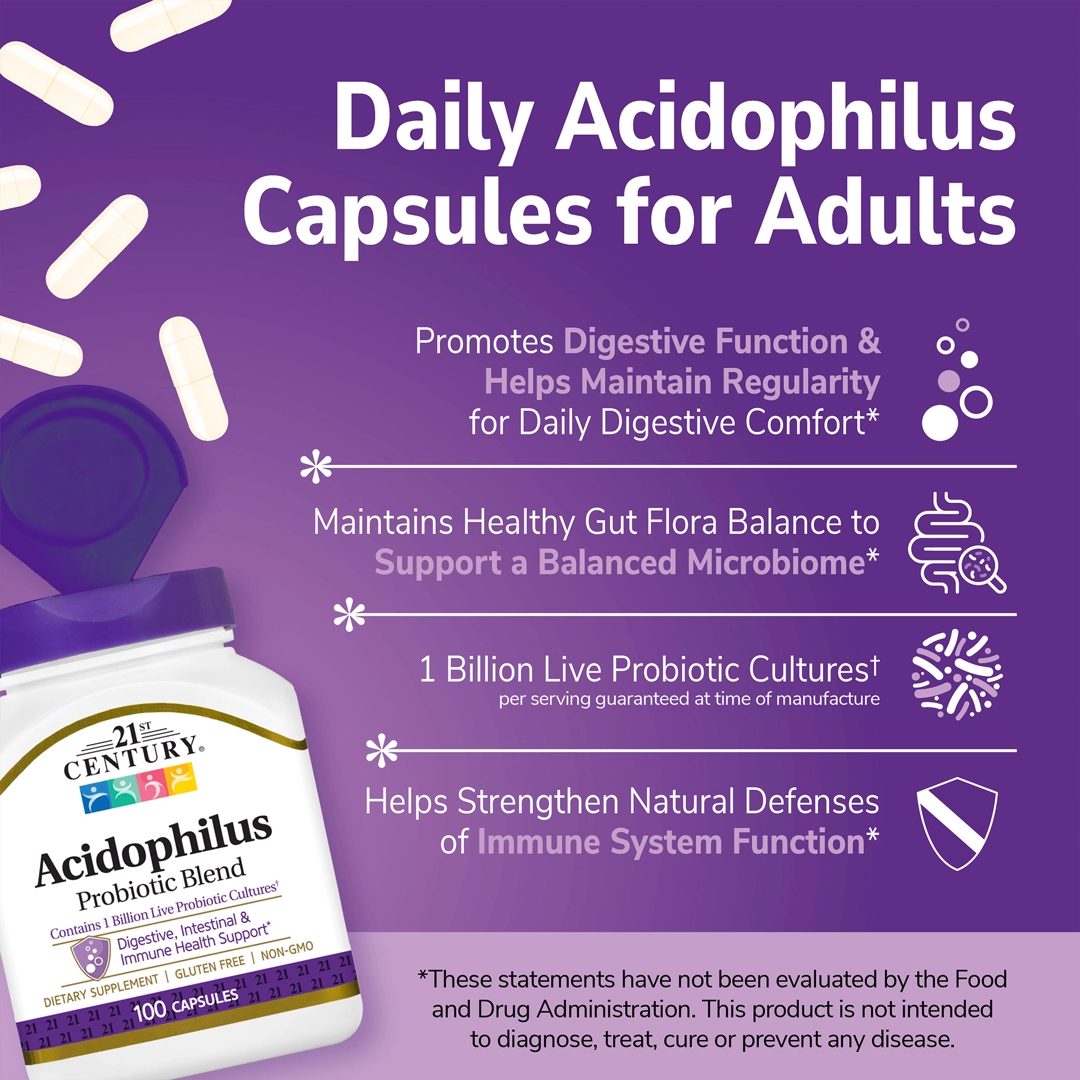 21st Century, Acidophilus Probiotic Blend, 100 Capsules