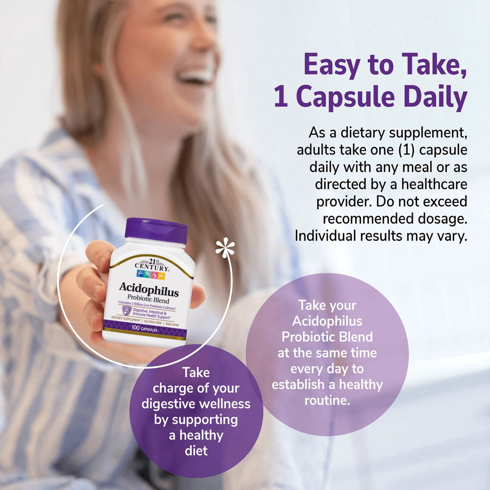 21st Century, Acidophilus Probiotic Blend, 100 Capsules