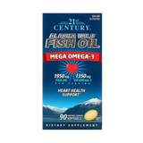 21st Century, Alaska Wild Fish Oil, Mega Omega 3, 90 Enteric Coated Softgels