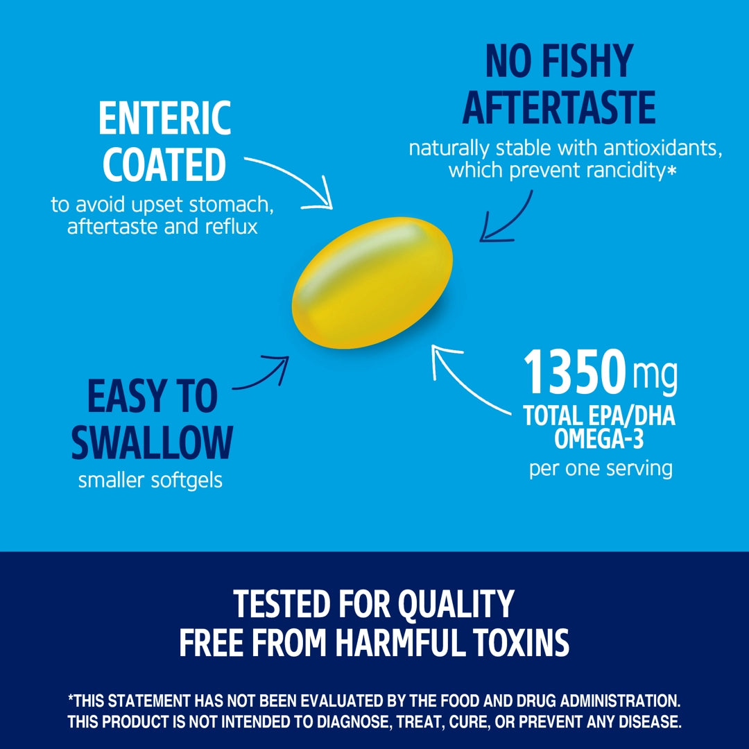21st Century, Alaska Wild Fish Oil, Mega Omega 3, 90 Enteric Coated Softgels