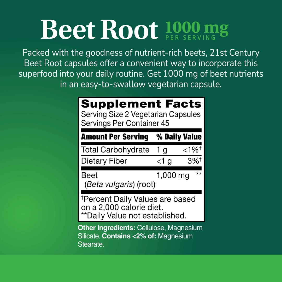 21st Century, Beet Root, 90 Capsules