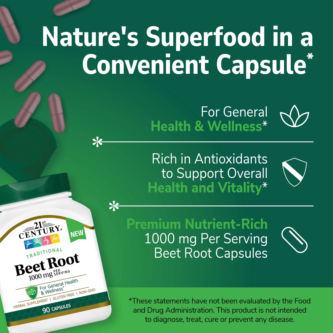 21st Century, Beet Root, 90 Capsules