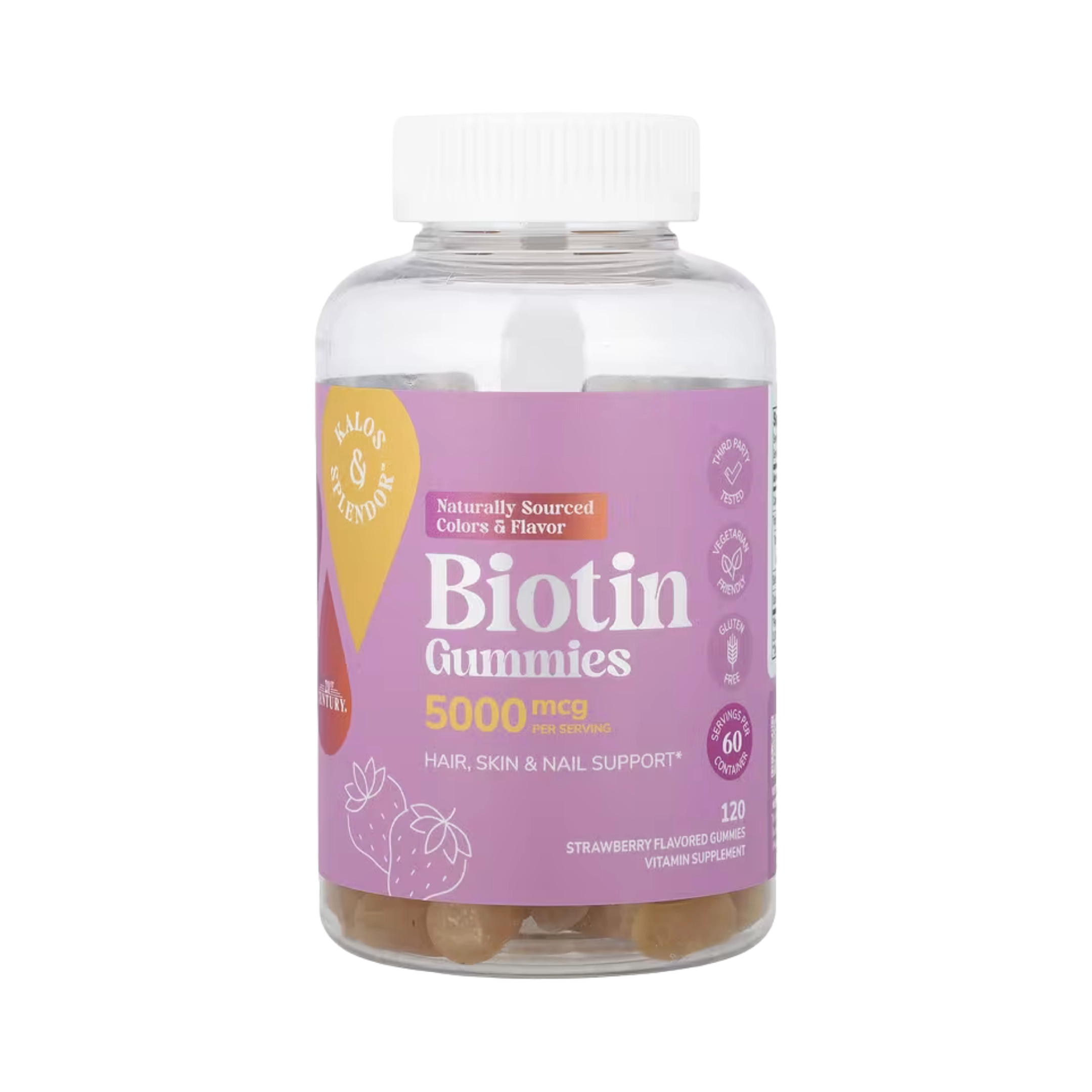 21st Century, Biotin Gummies, Strawberry, 5,000 mcg, 120 Gummies