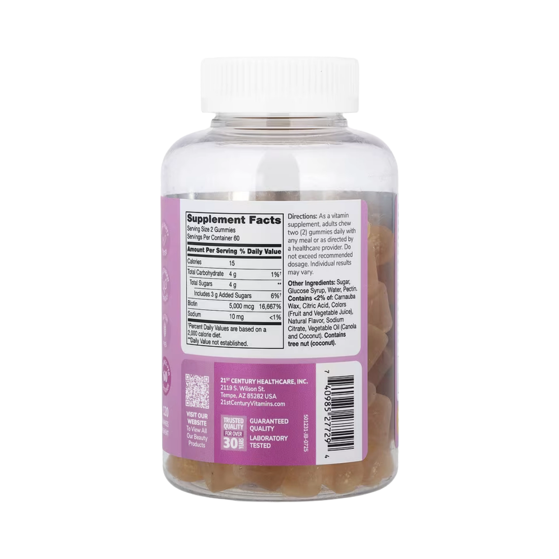 21st Century, Biotin Gummies, Strawberry, 5,000 mcg, 120 Gummies