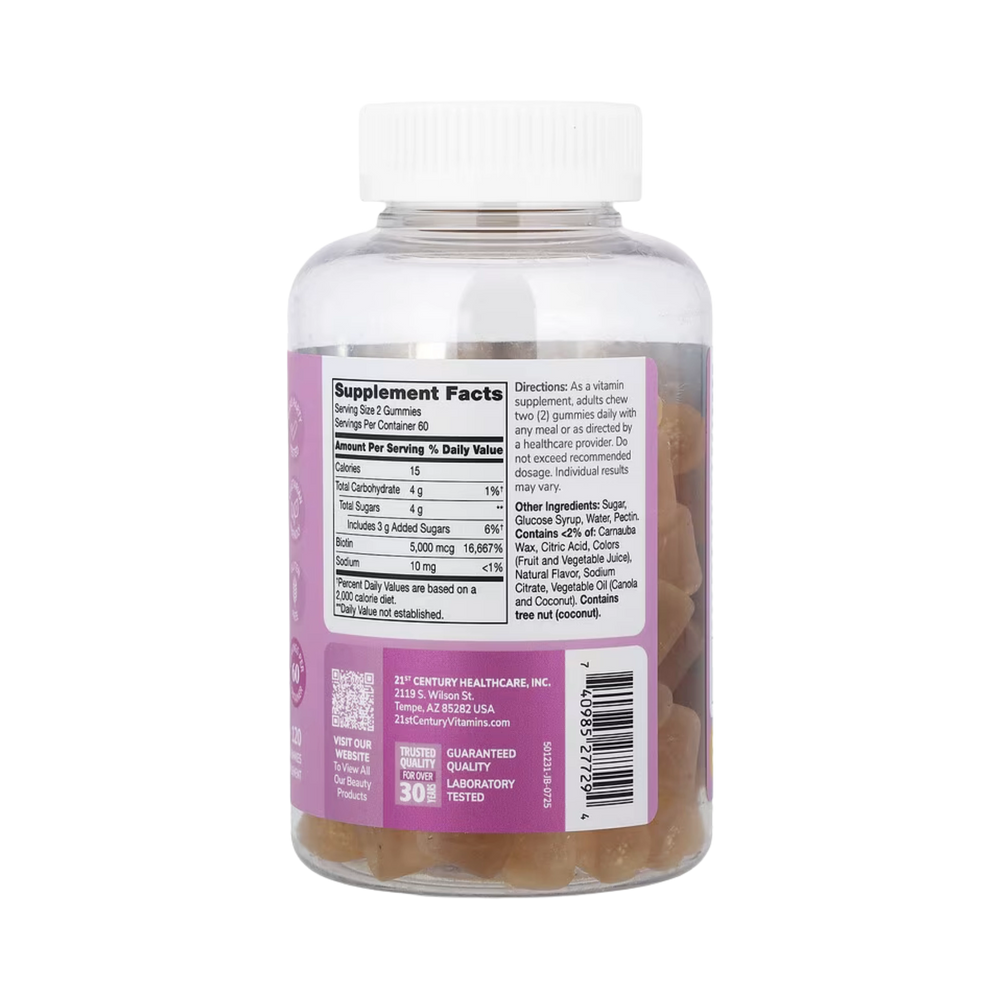21st Century, Biotin Gummies, Strawberry, 5,000 mcg, 120 Gummies